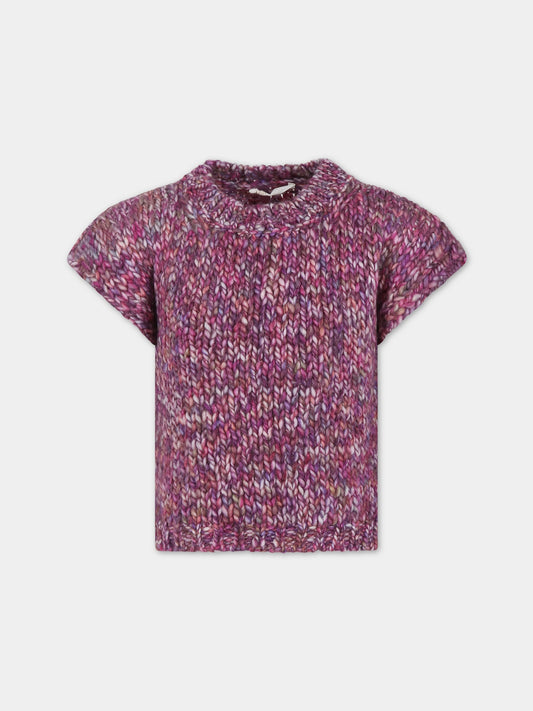 Maglia gilet fucsia per bambina,Zhoe & Tobiah,FWW1 207