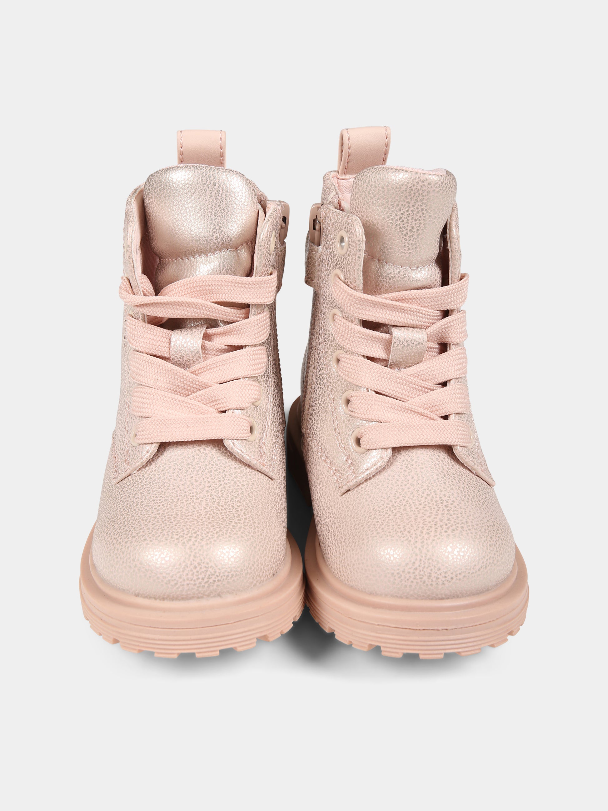 Anfibi rosa per bambina con logo,Calvin Klein Kids,V1A5 80681 0376302