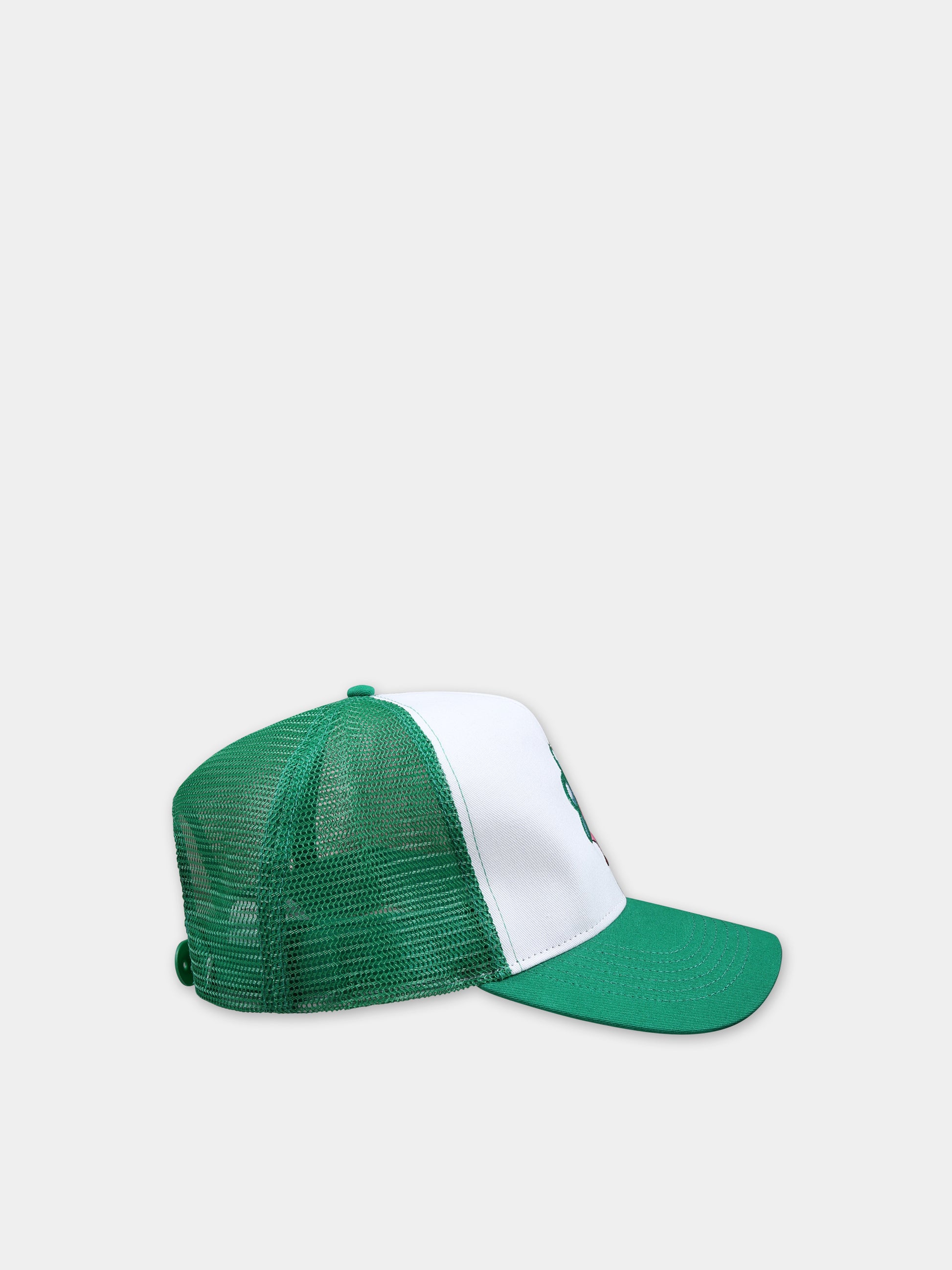 Cappello verde per bambina con ricamo,Caroline Bosmans,AW23 9102 L 5000
