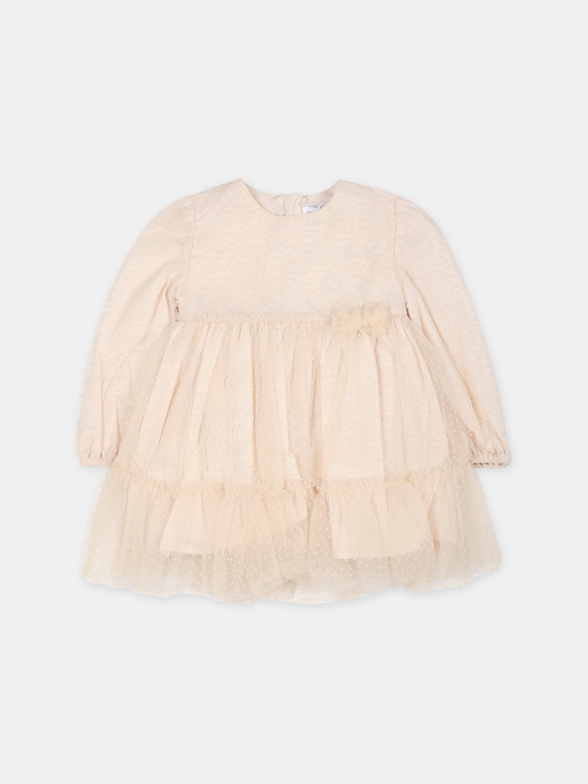 Vestito avorio per neonata con pois,Mayoral,2971 030
