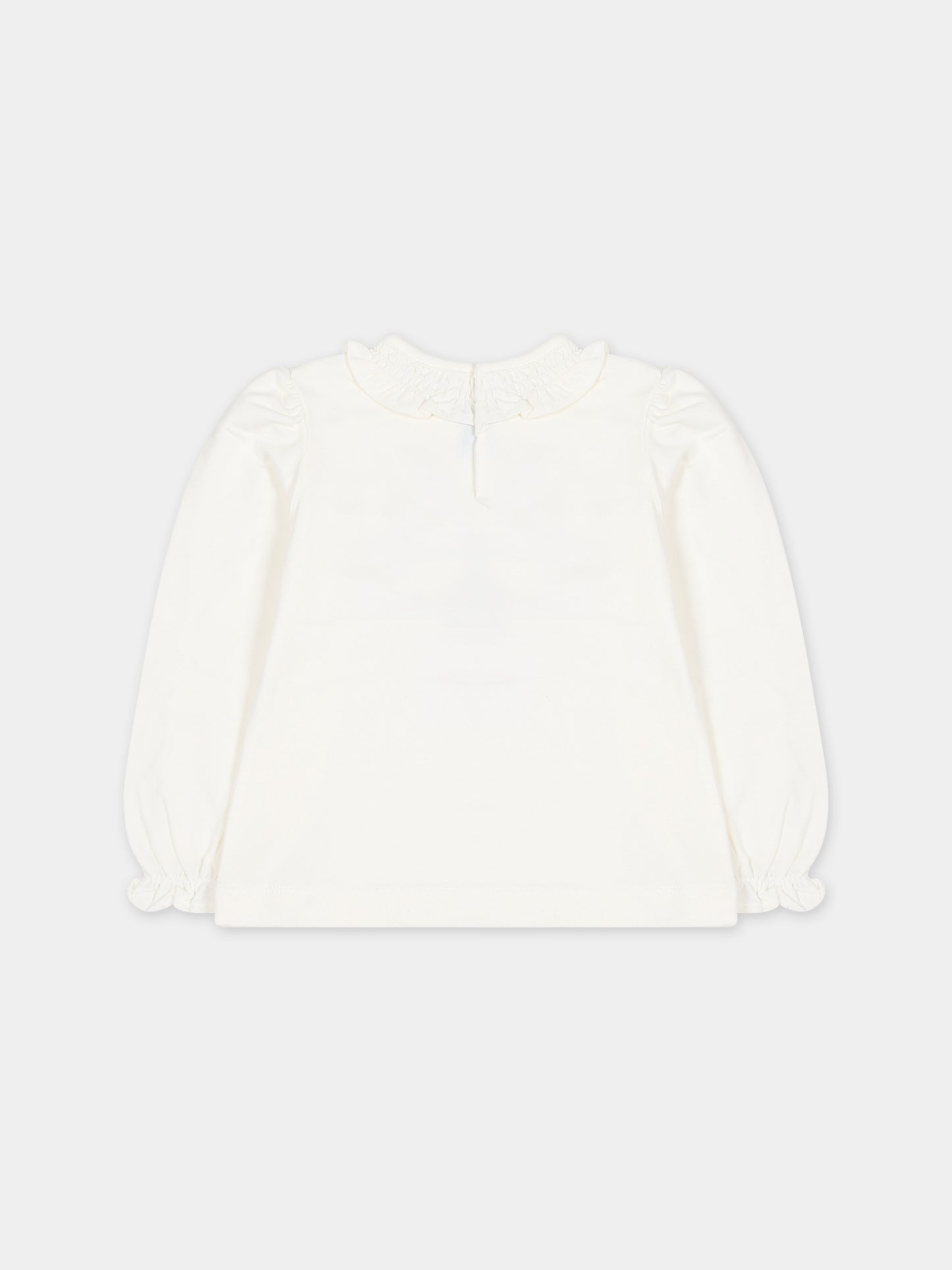 T-shirt avorio per neonata con stampa ballerina,Mayoral,2006 068