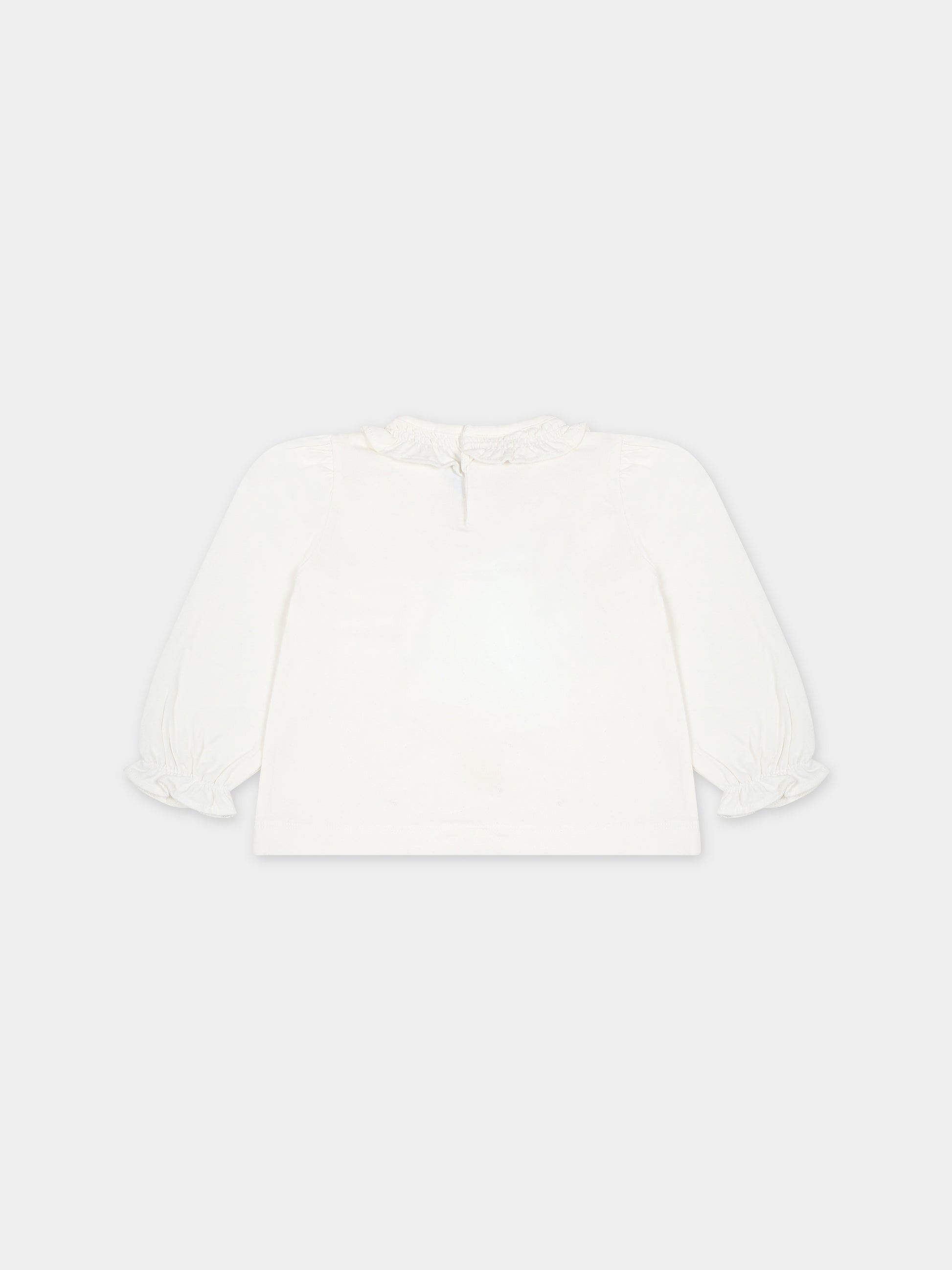 T-shirt avorio per neonata con stampa ballerina,Mayoral,2006 070