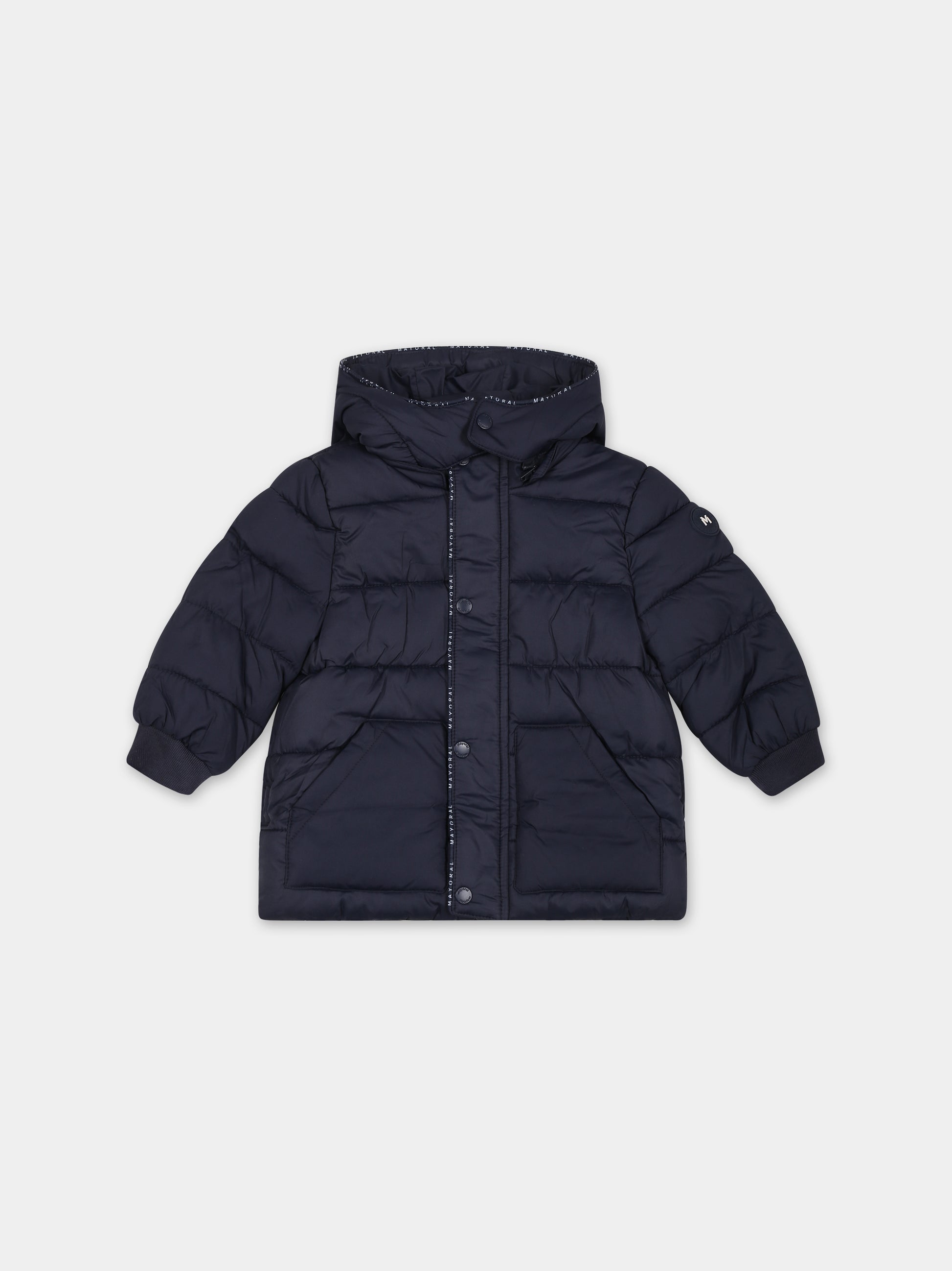 Piumino blu per bambino con logo,Mayoral,2438 094