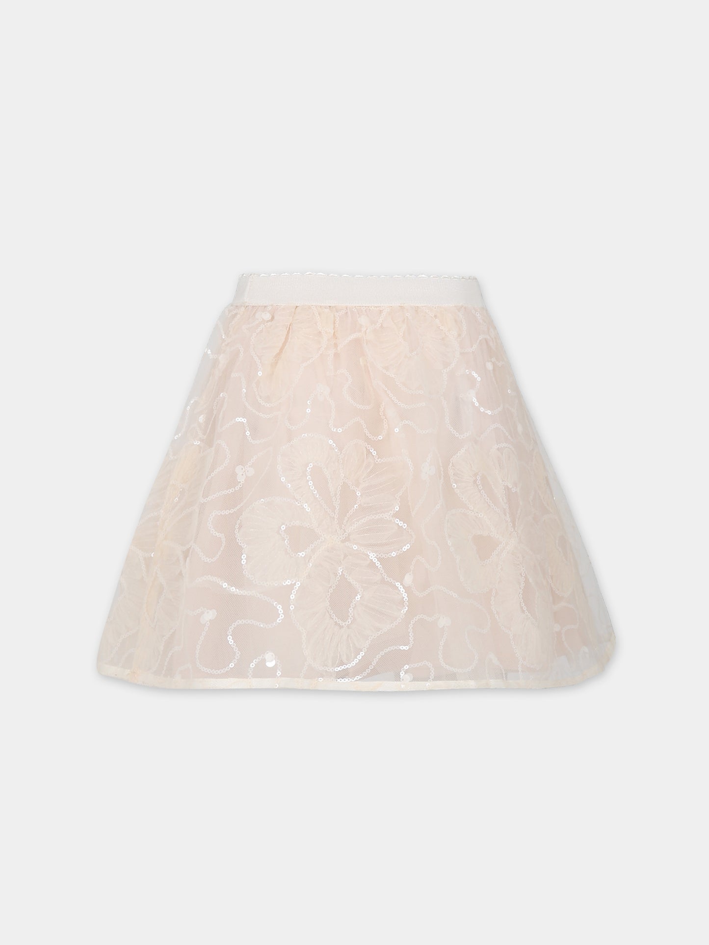 Gonna avorio per bambina con fiori,Mayoral,4901 031