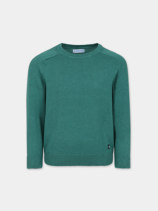 Maglione verde per bambino con logo,Mayoral,311 067