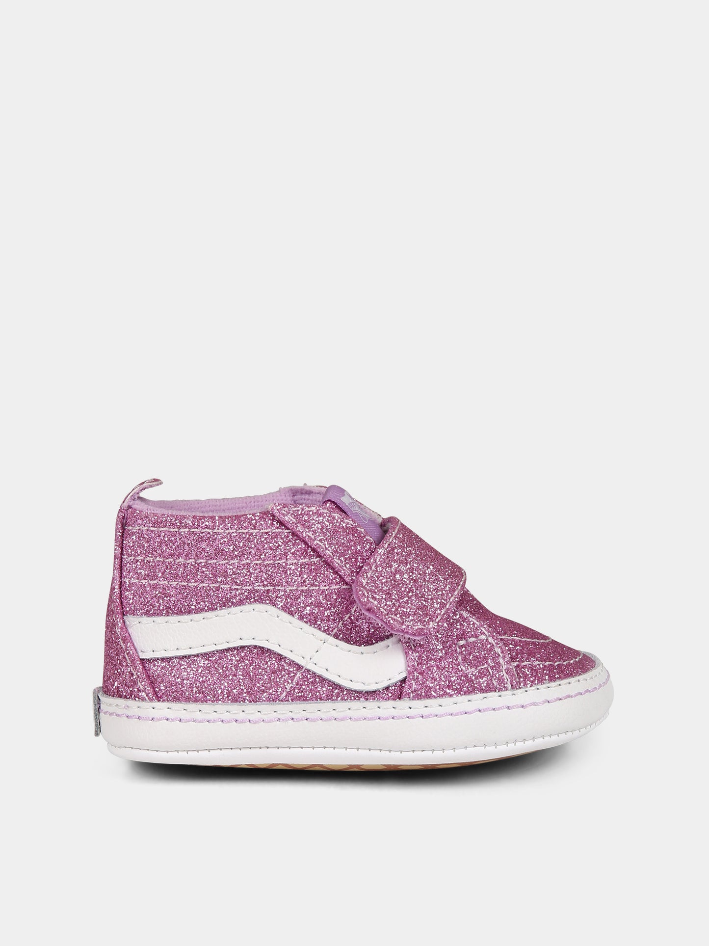 Sneakers basse fucsia da culla glitterate per neonata,Vans,VN0A346PLLC1