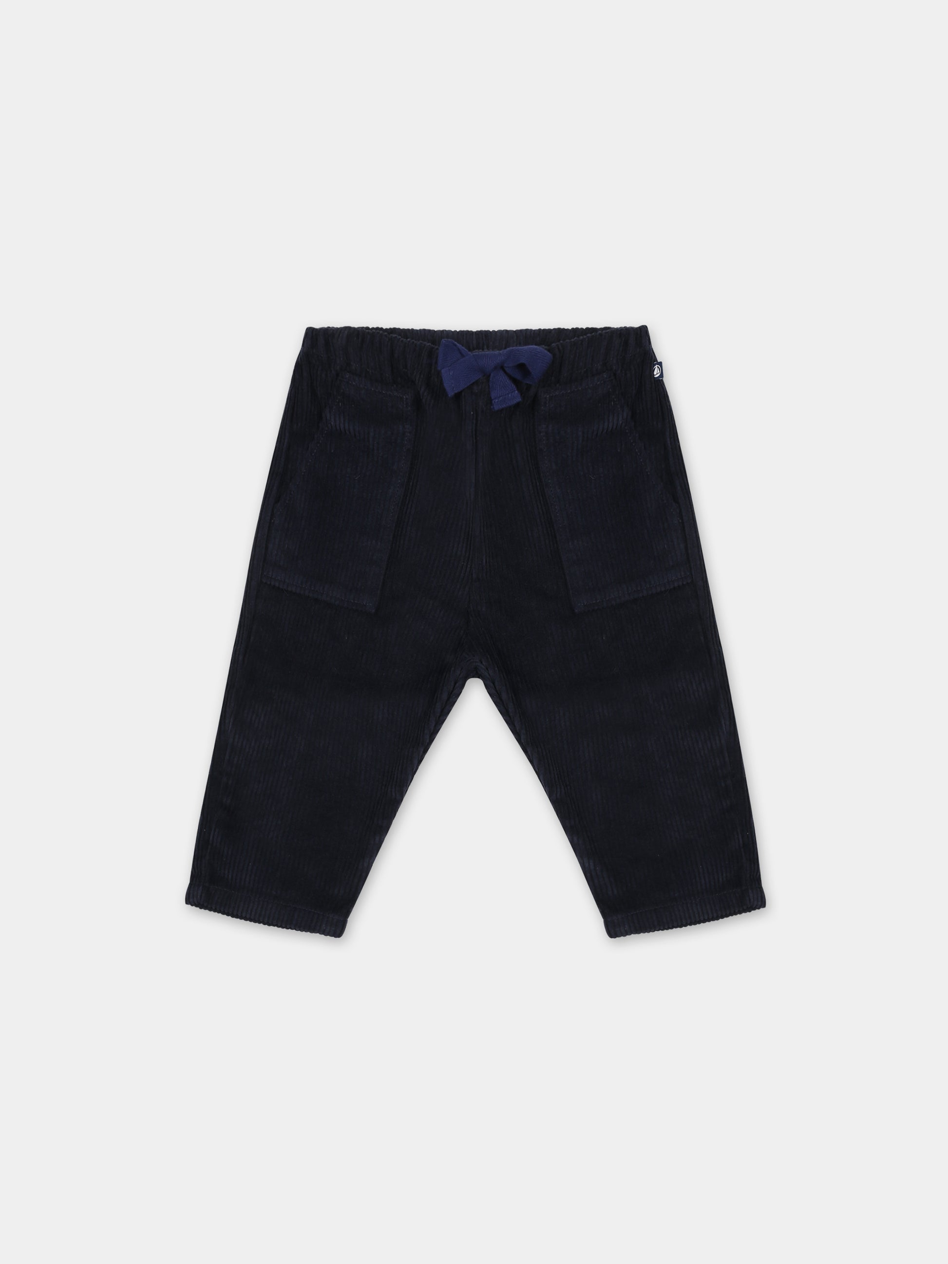 Pantaloni blu per neonato con logo,Petit Bateau,A08Q1 02