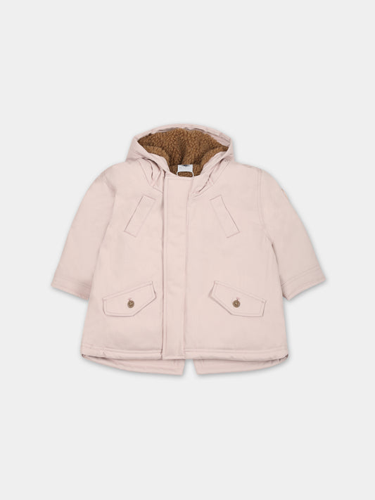 Parka rosa per neonata con logo,Petit Bateau,A08FQ 03