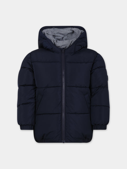 Piumino blu per bambino con logo,Petit Bateau,A082S 01