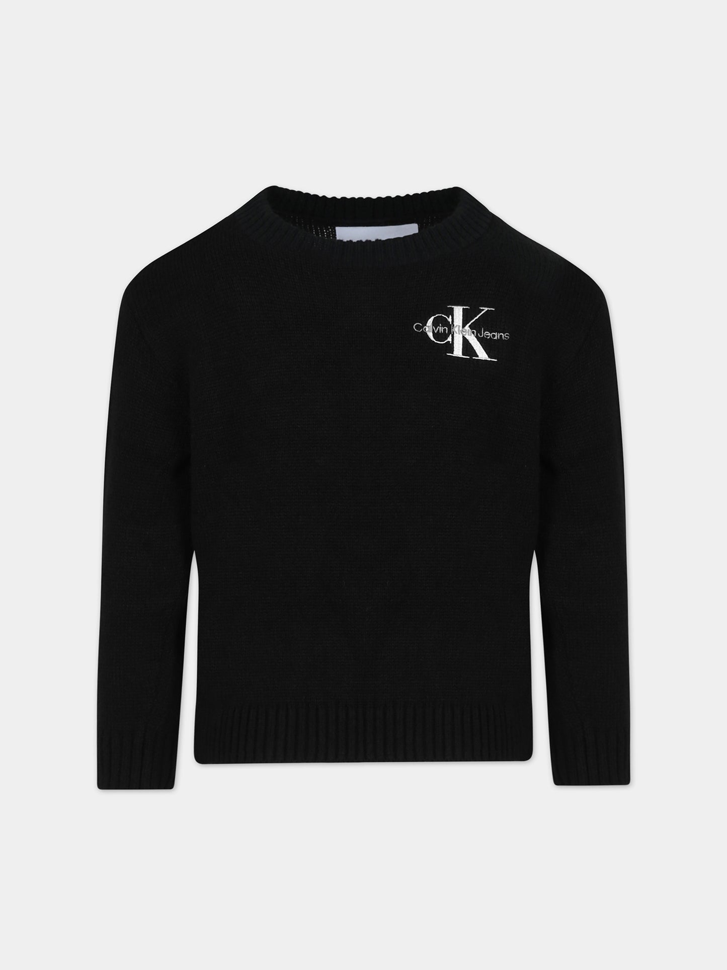 Maglione nero per bambino con logo,Calvin Klein Kids,23WMCKIB0IB01871 BEH