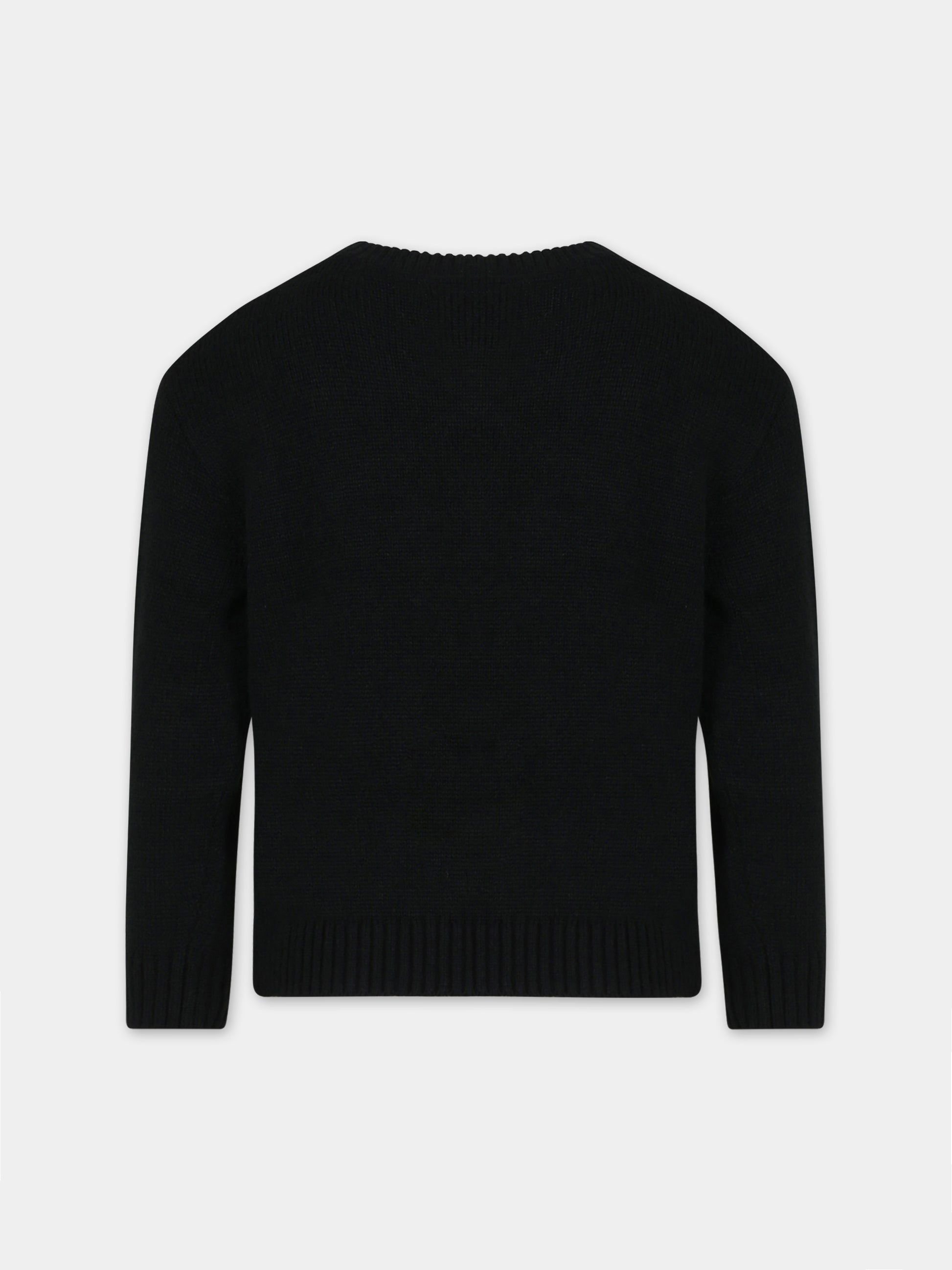 Maglione nero per bambino con logo,Calvin Klein Kids,23WMCKIB0IB01871 BEH