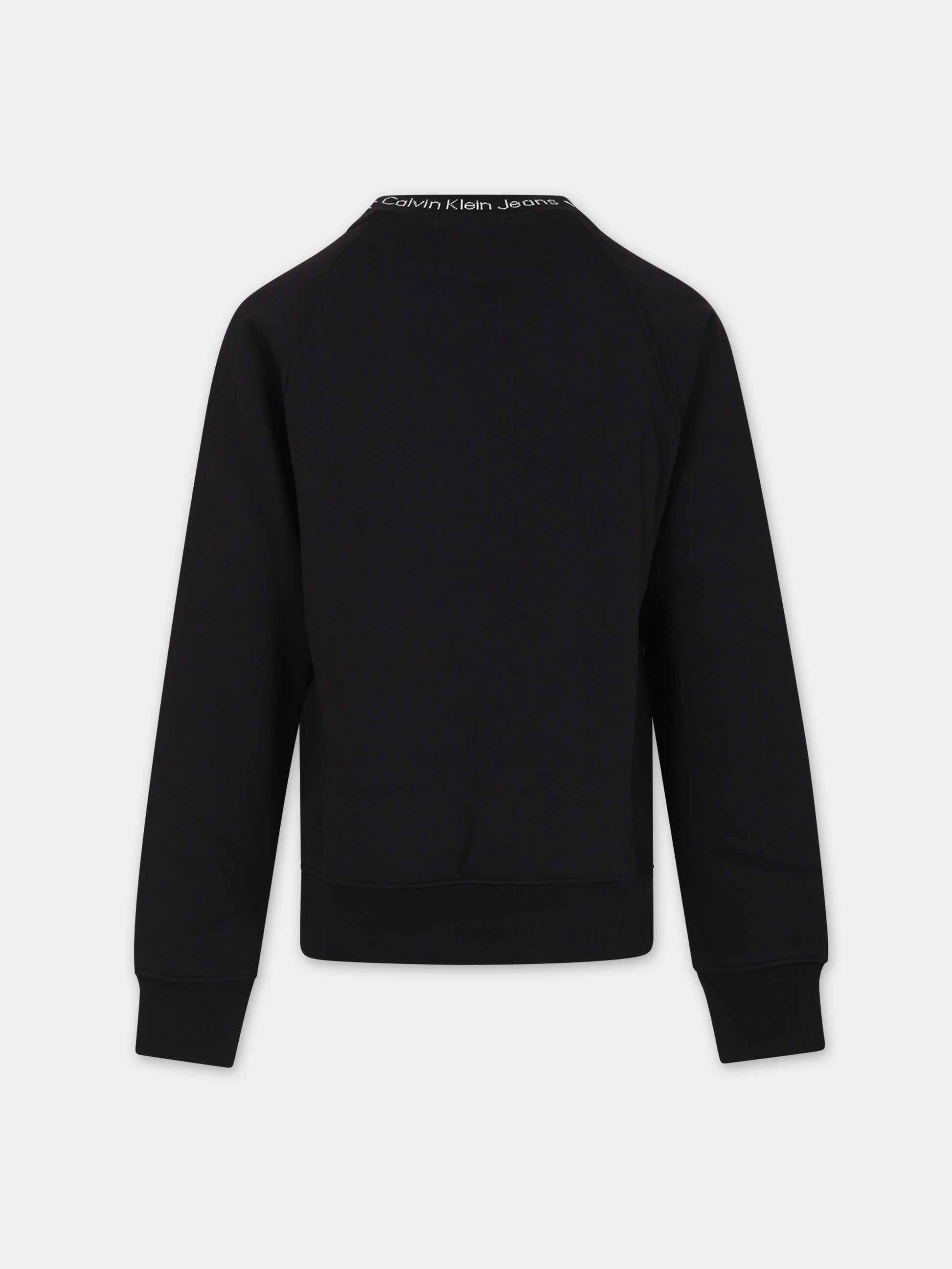 Felpa nera per bambino con logo,Calvin Klein Kids,23WMCKIB0IB01864 BEH