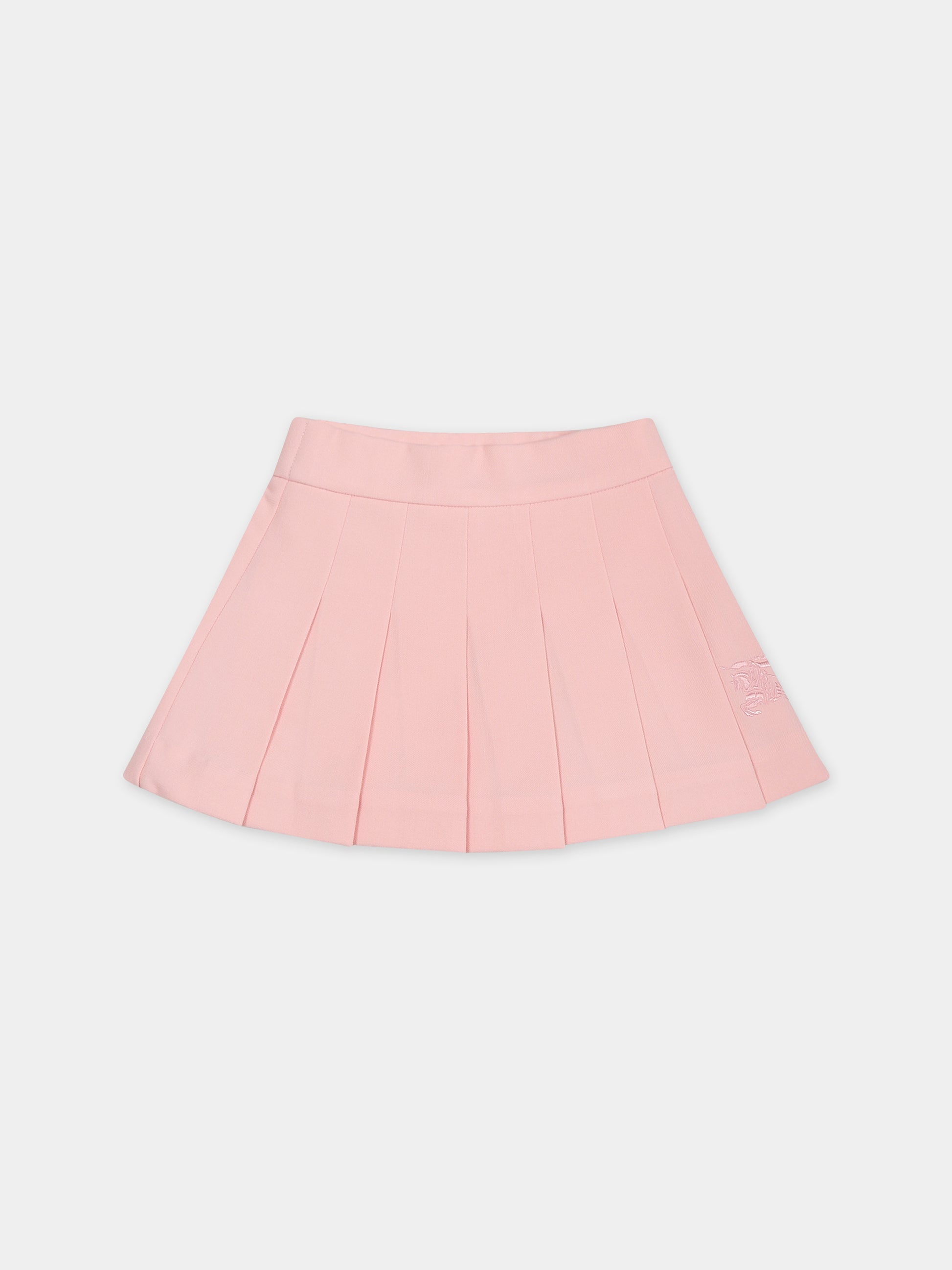 Gonna rosa per neonata con ricamo logo,Burberry Kids,8072784