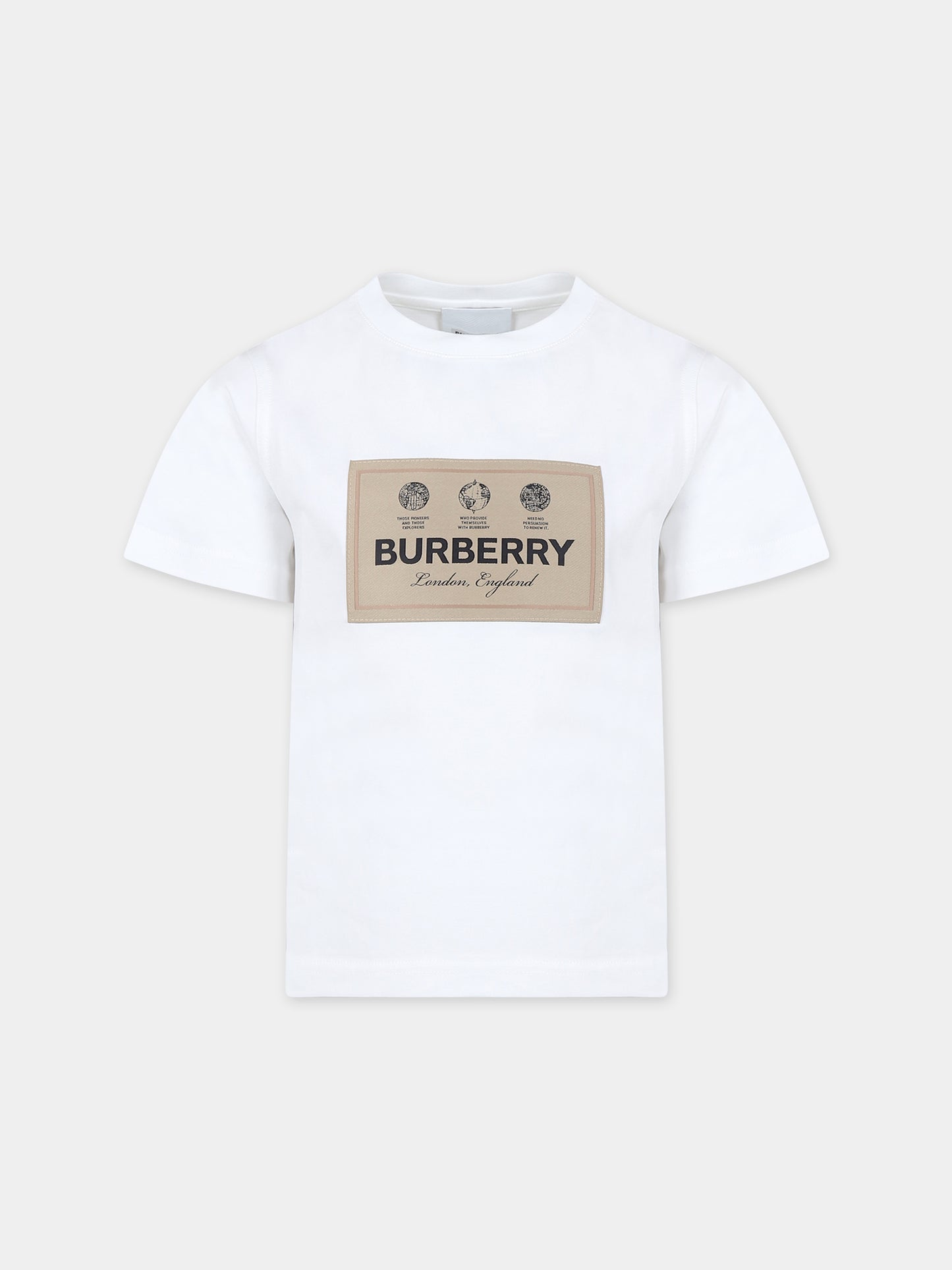 T-shirt a manica corta per bambina con patch logo,Burberry Kids,8069422