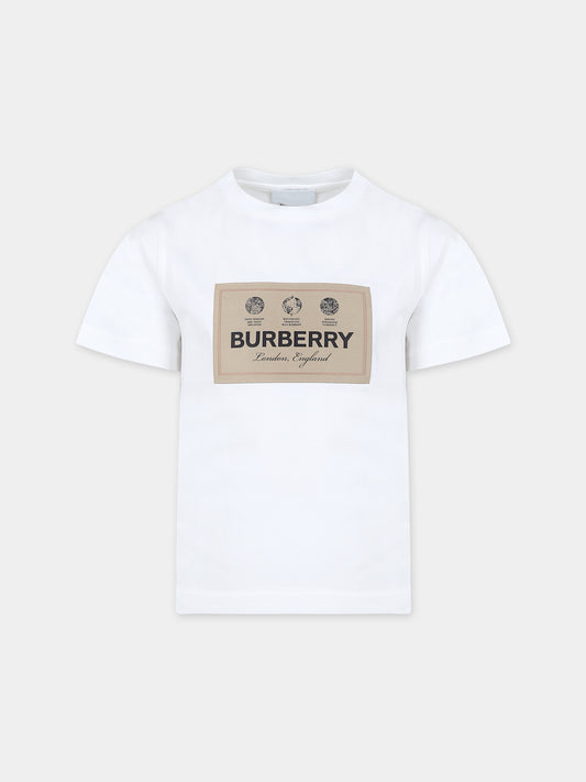 T-shirt a manica corta per bambina con patch logo,Burberry Kids,8069422