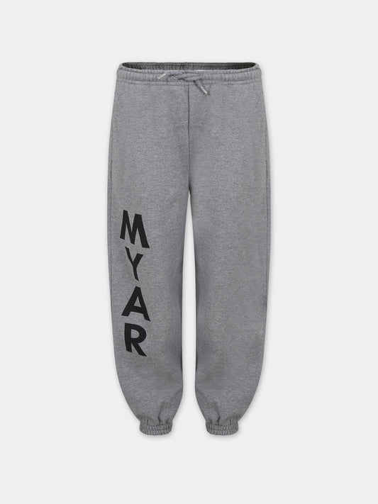 Pantaloni grigi per bambini con logo,Myar,MY0012 MY047 MYP5U MY917