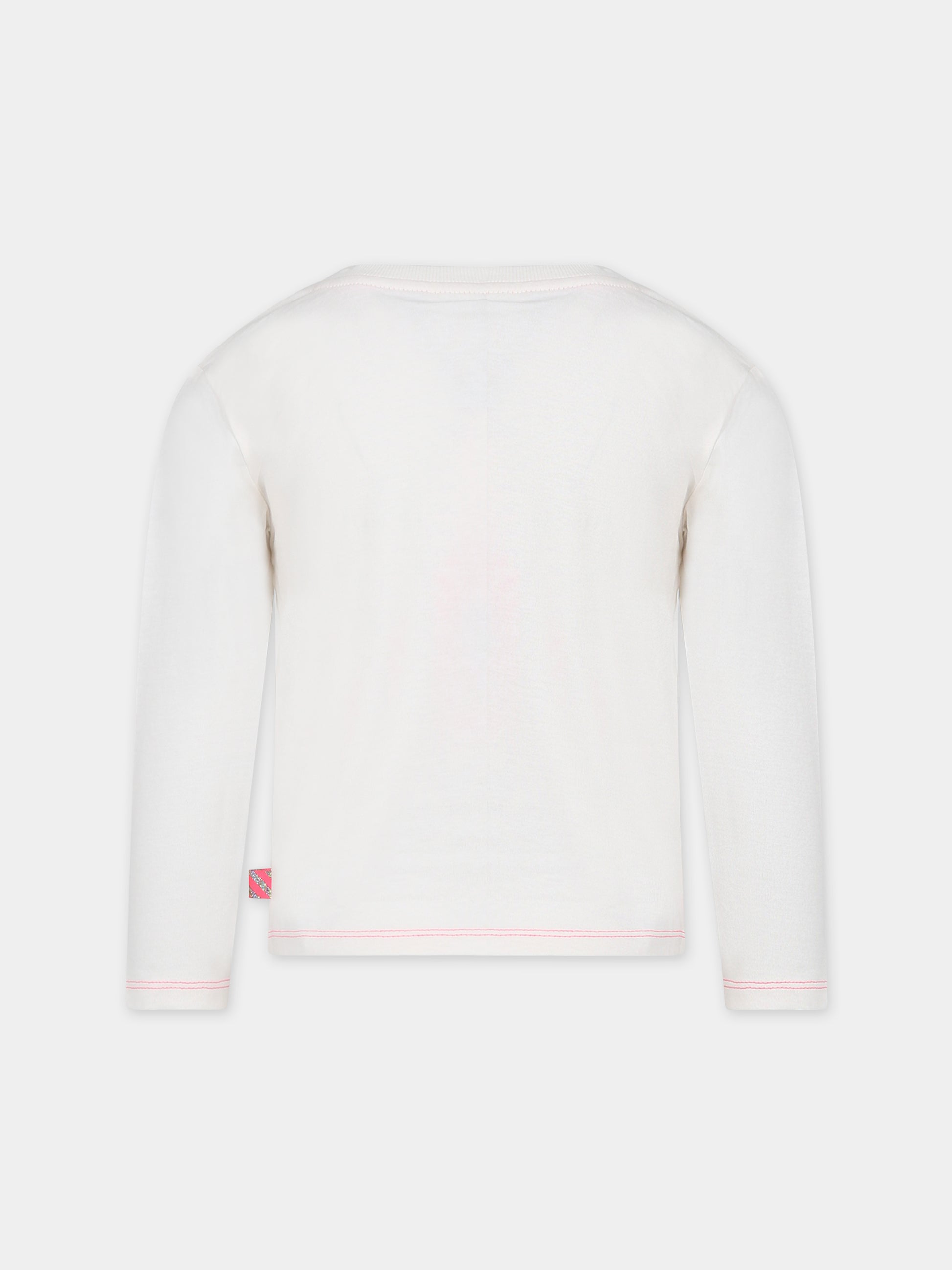 T-shirt avorio per bambina con stampa Wonder Woman,Billieblush,U20022 121