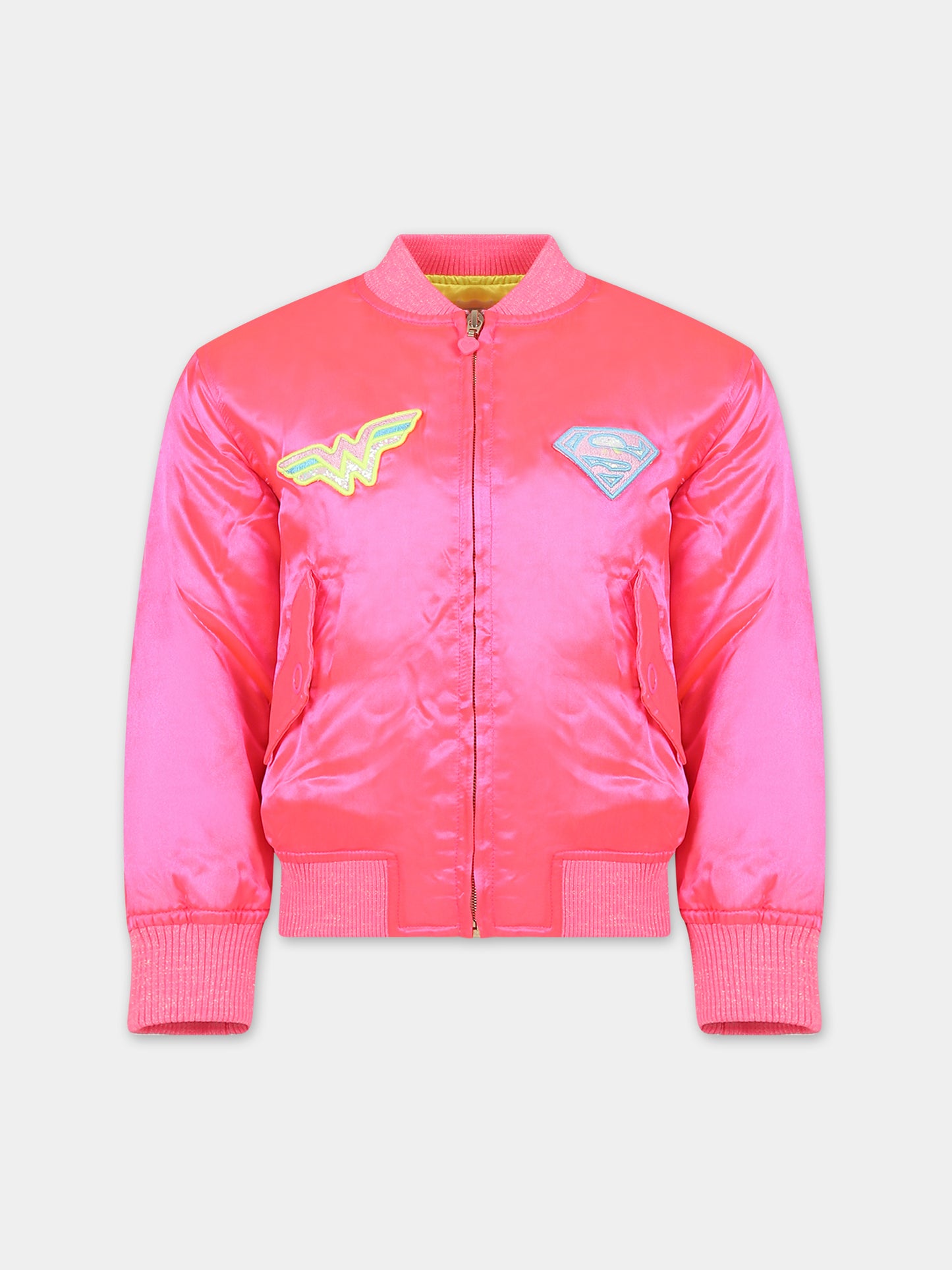 Bomber fucsia per bambina con stampa Wonder Woman,Billieblush,U16369 47A