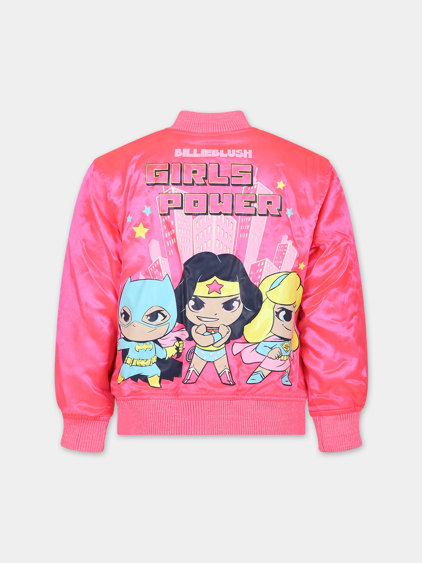 Bomber fucsia per bambina con stampa Wonder Woman,Billieblush,U16369 47A