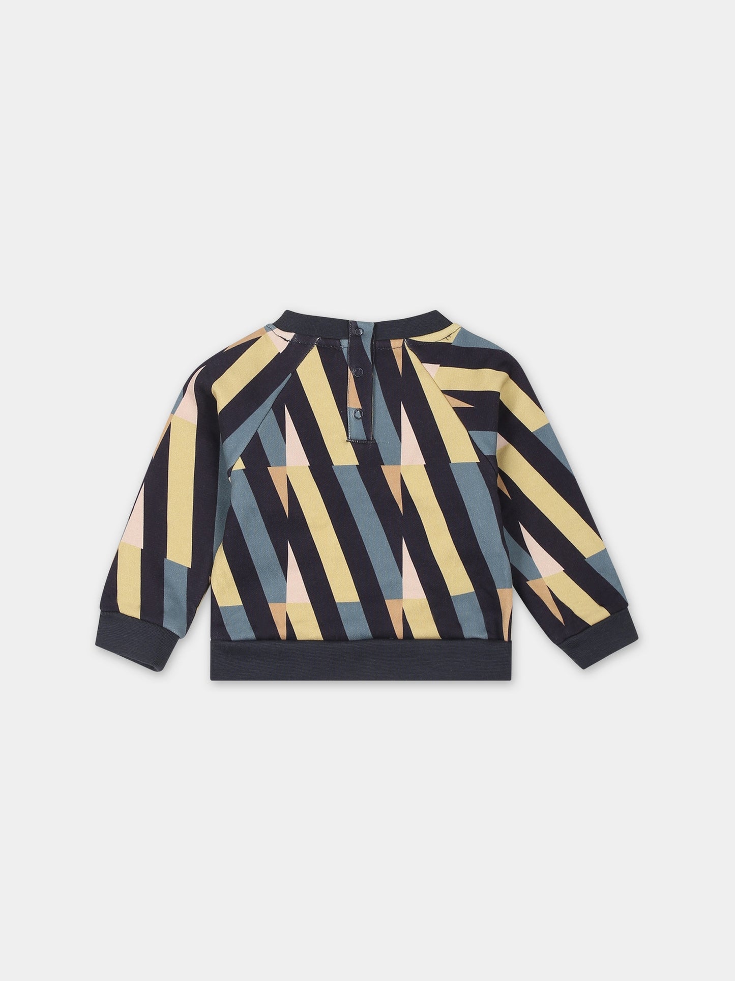 Felpa blu per neonati con stampa linee,Coco Au Lait,15COCOAW231023A