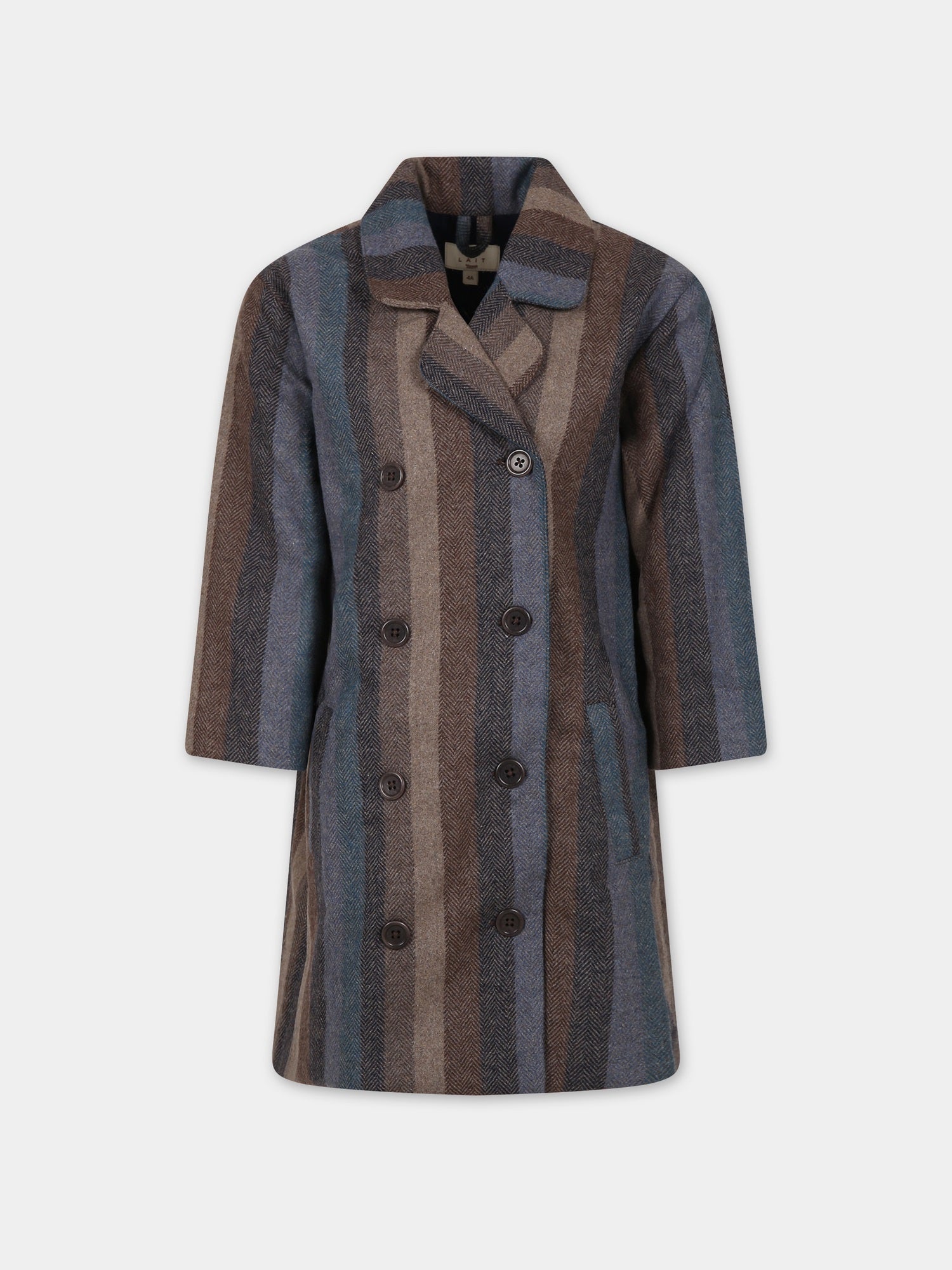 Cappotto marrone per bambino con righe,Coco Au Lait,15COCOAW231038
