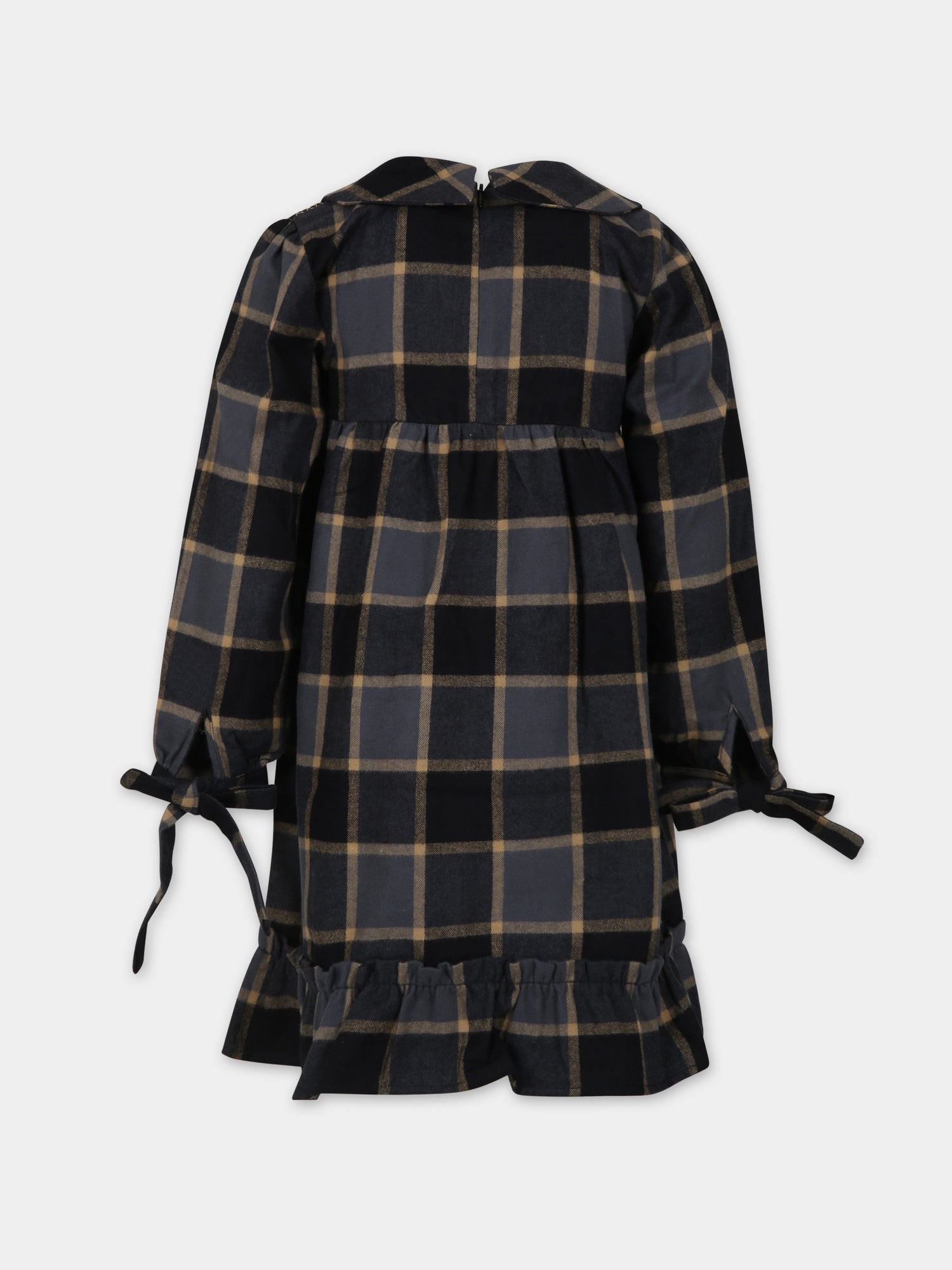 Vestito blu per bambina con ricami,Coco Au Lait,15COCOAW231113