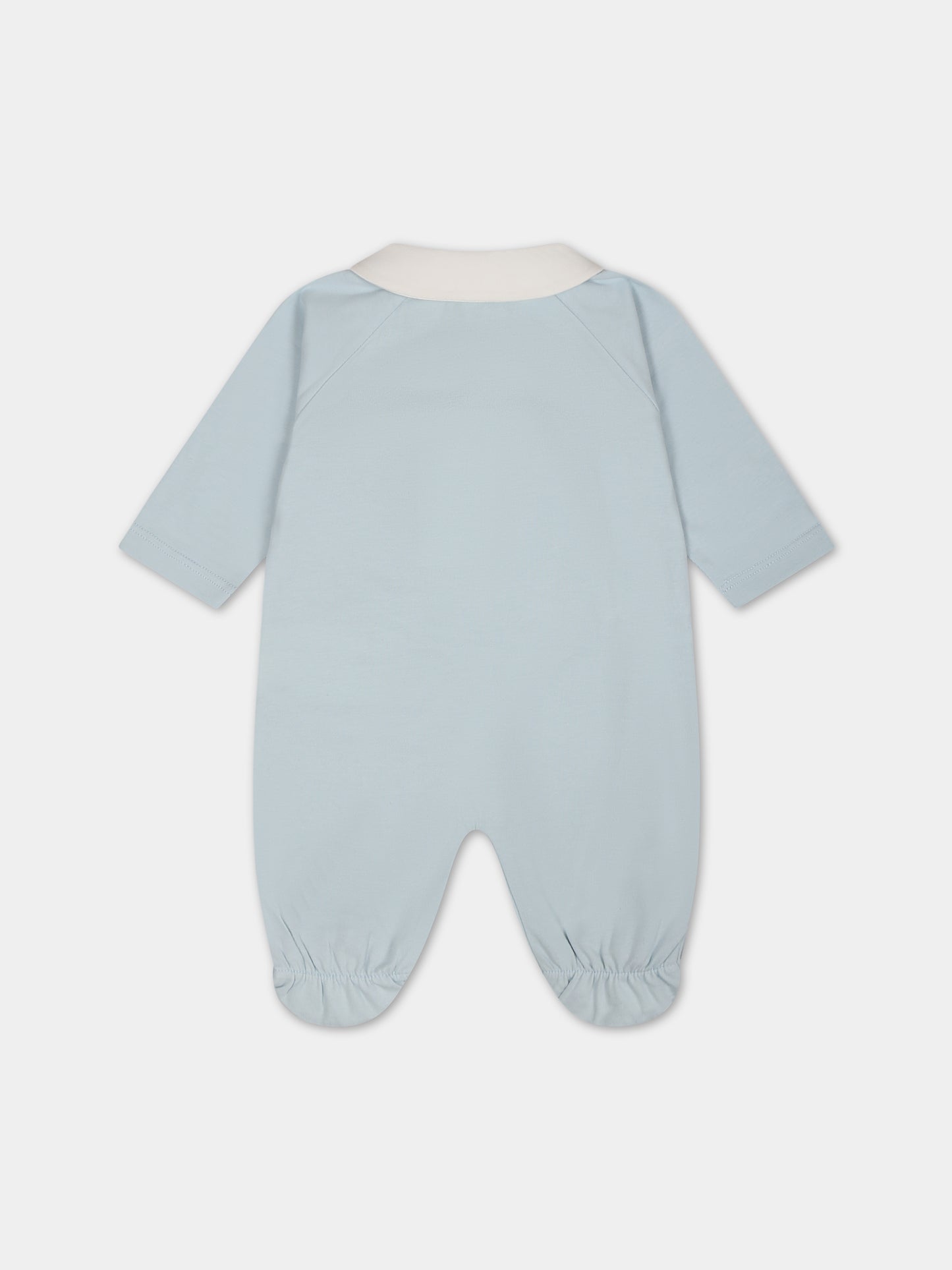 Set celeste con logo per neonato,Fendi Kids,BUK110 ST8 F19J4