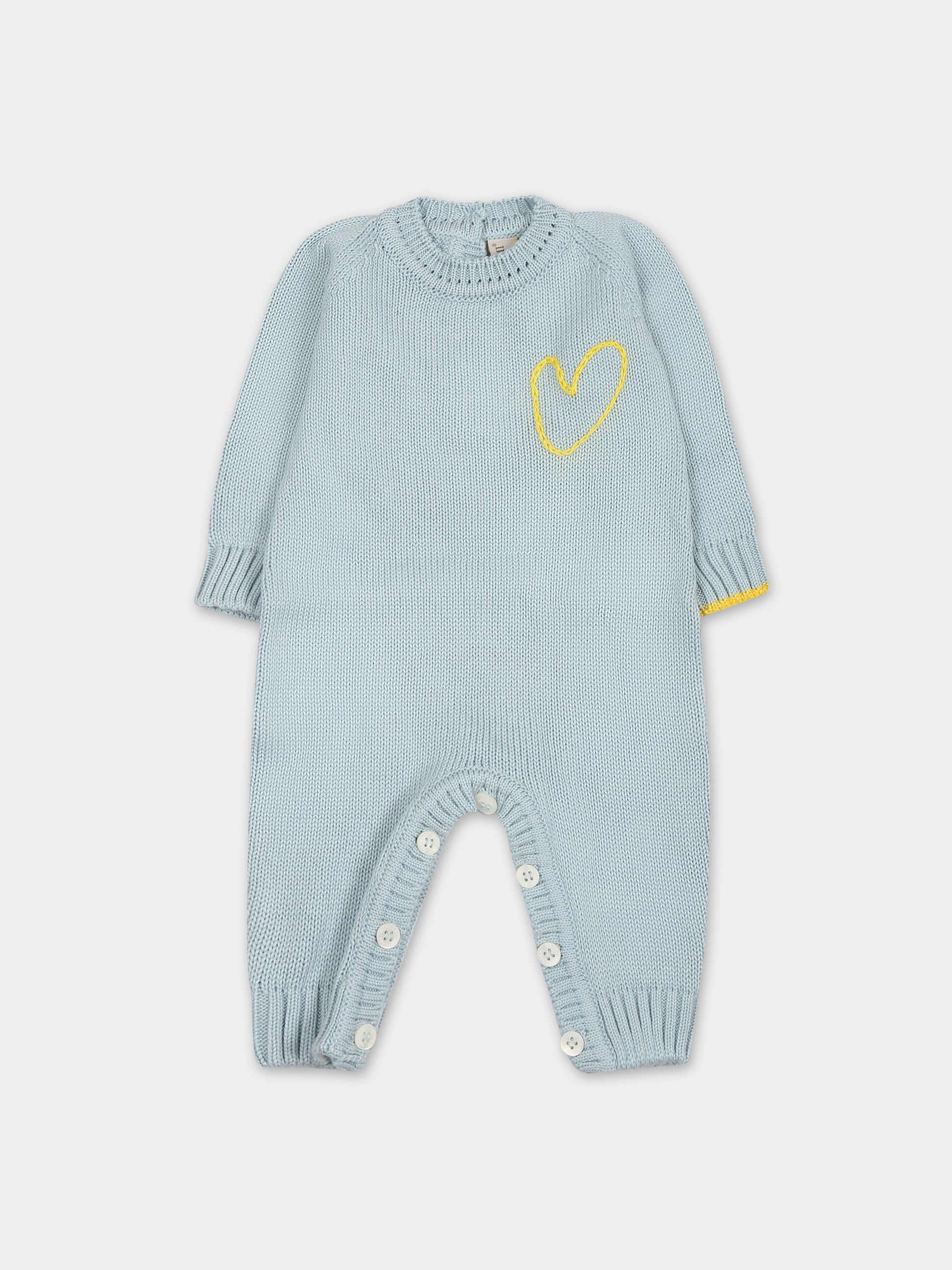 Tutina azzurra per neonato con cuore,Gensami,TU01-B-CUORE