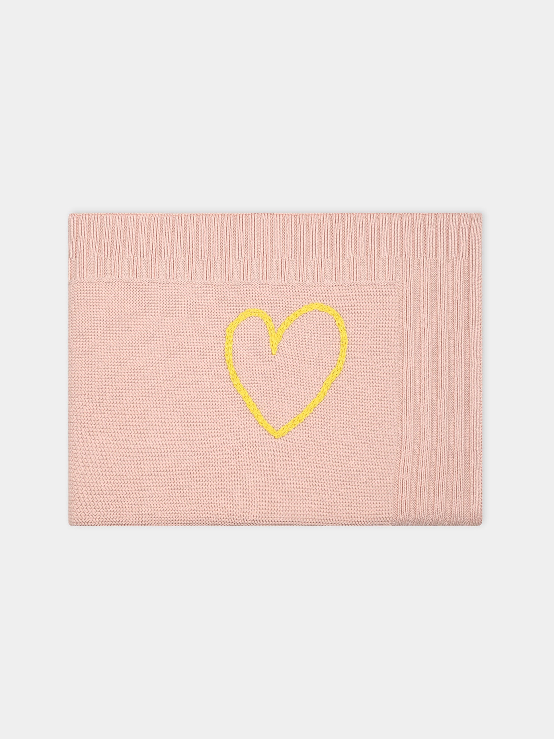 Coperta rosa per neonata con cuore e logo,Gensami,COP01-B-CUORE