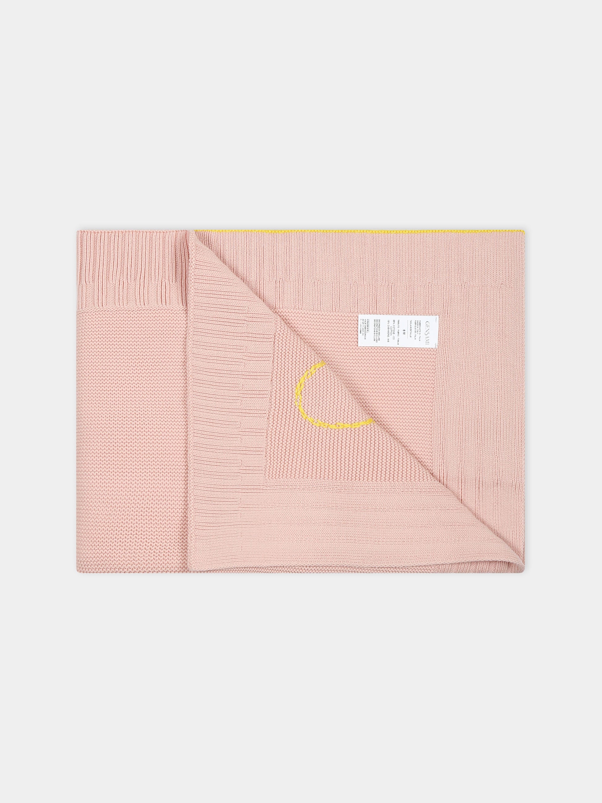 Coperta rosa per neonata con cuore e logo,Gensami,COP01-B-CUORE