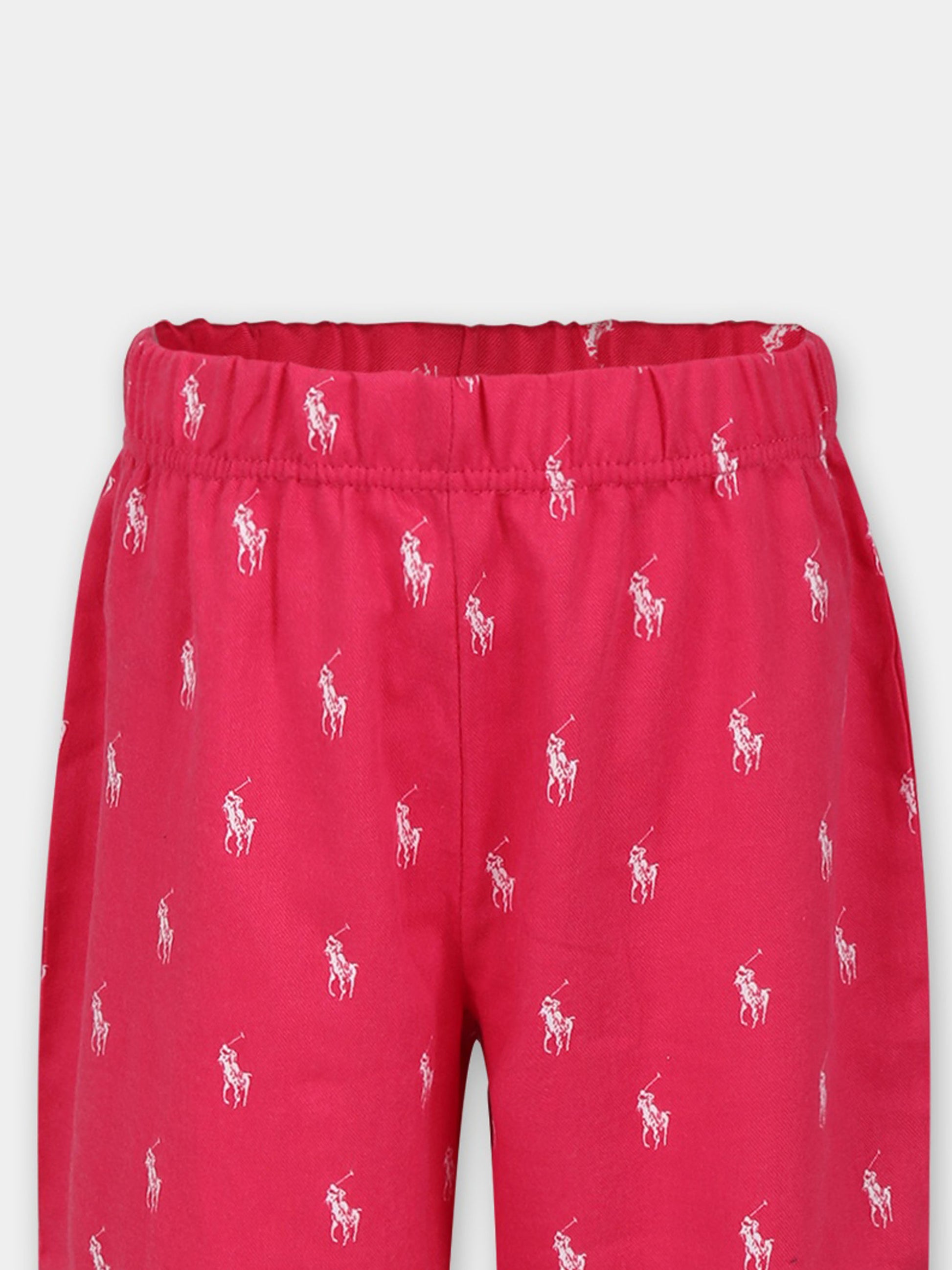 Pantaloni pigiama fucsia per bambina,Ralph Lauren Kids,23WMRL4P0040 ADH