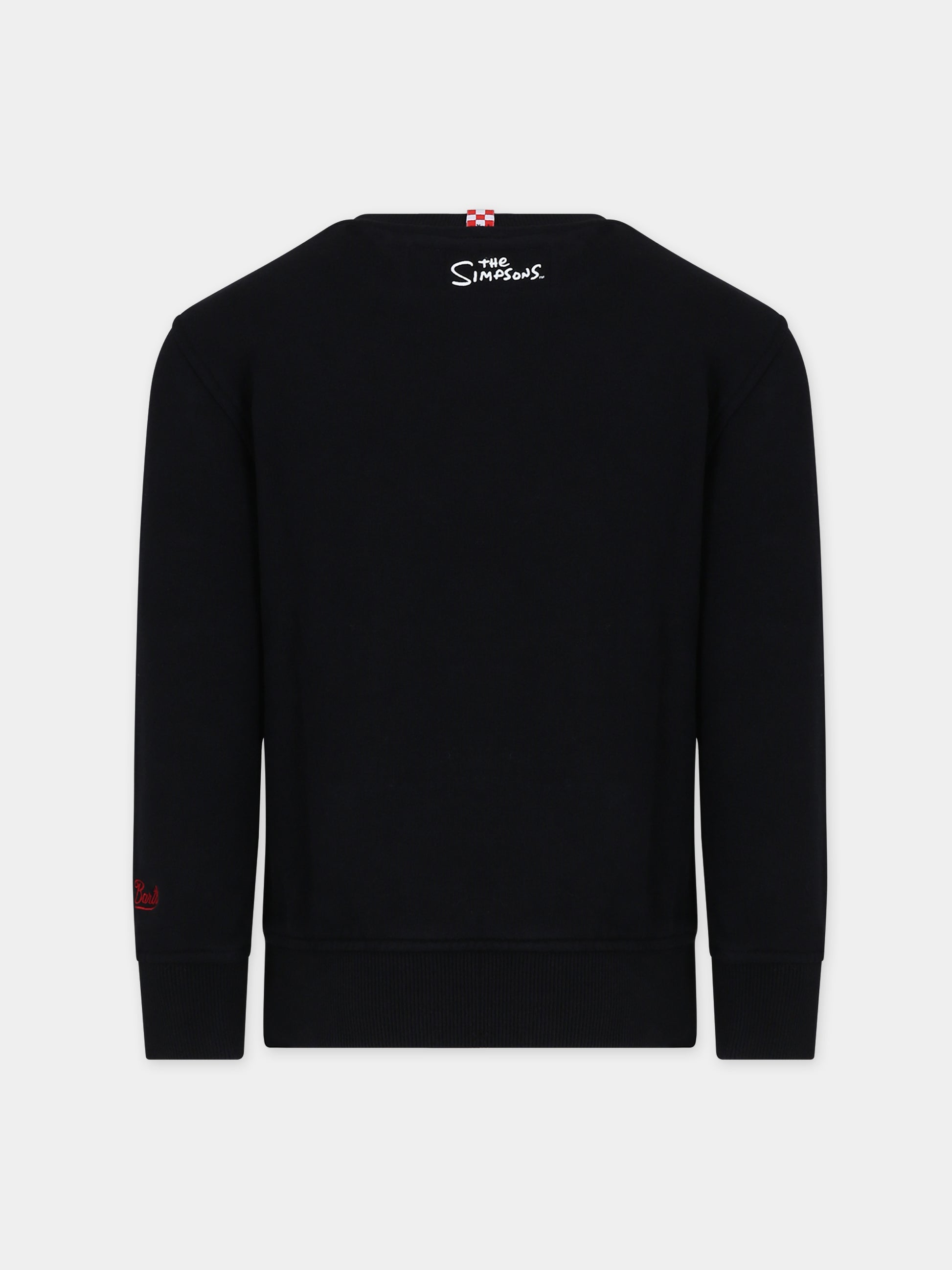 Felpa nera per bambino con stampa Bart Simpson,Mc2 Saint Barth,HUTTON N SIMPSONIC 00