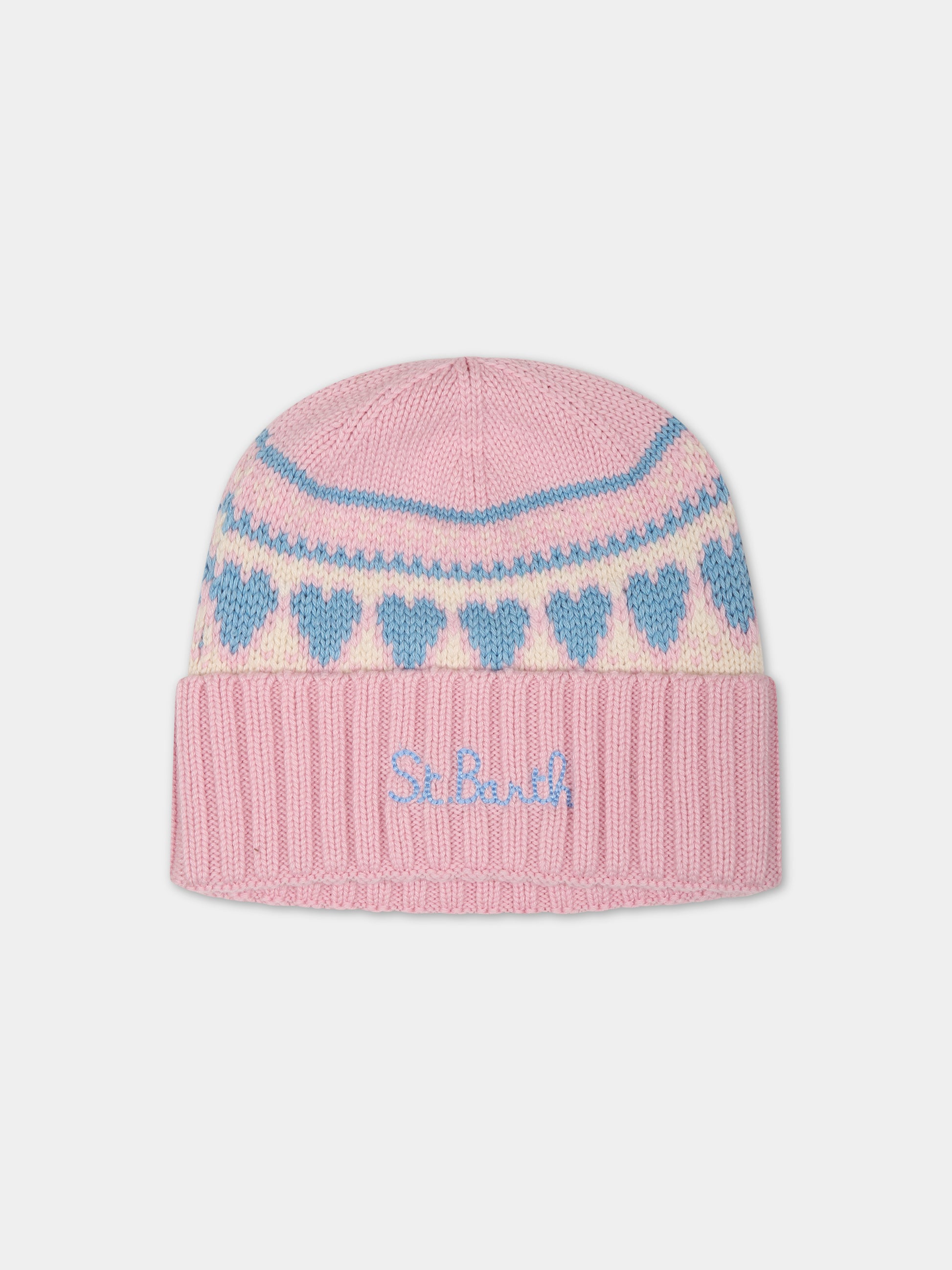 Berretto rosa per bambina con logo,Mc2 Saint Barth,WENGEN NORDIC W JR LOVE NORDIC 21