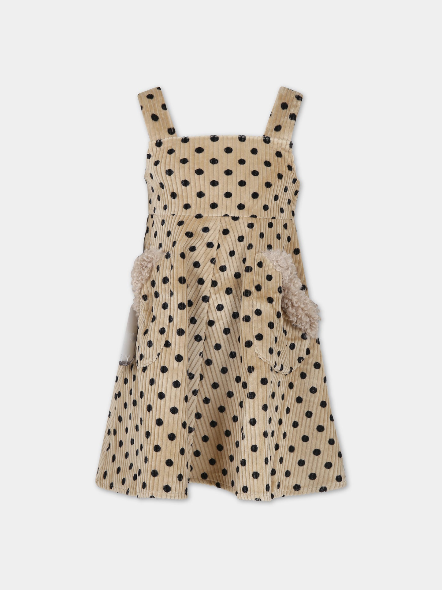 Vestito beige per bambina con pois,Paade Mode,234503820