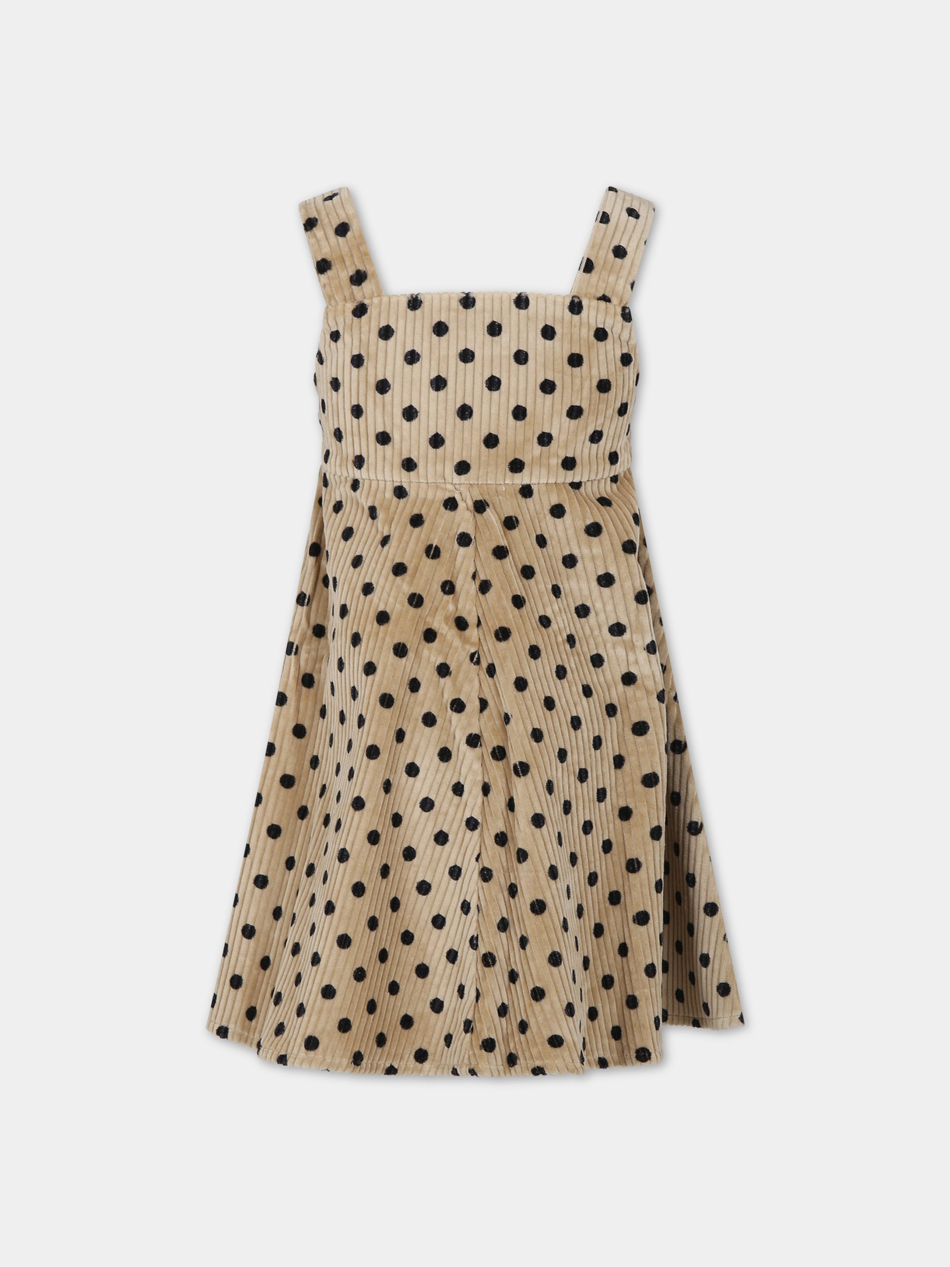 Vestito beige per bambina con pois,Paade Mode,234503820
