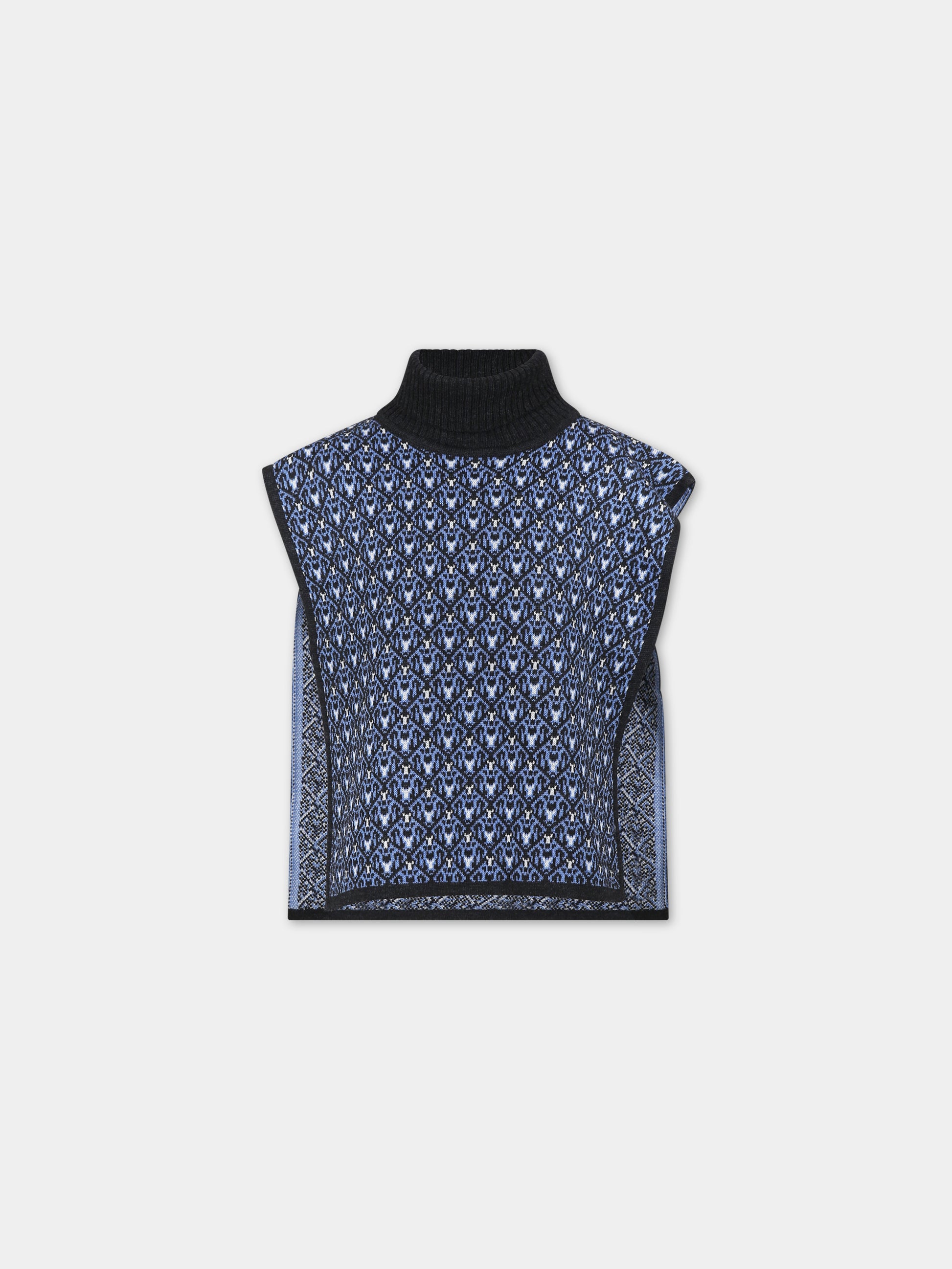 Cappa blu per bambina con motivo jacquard,Paade Mode,234222444