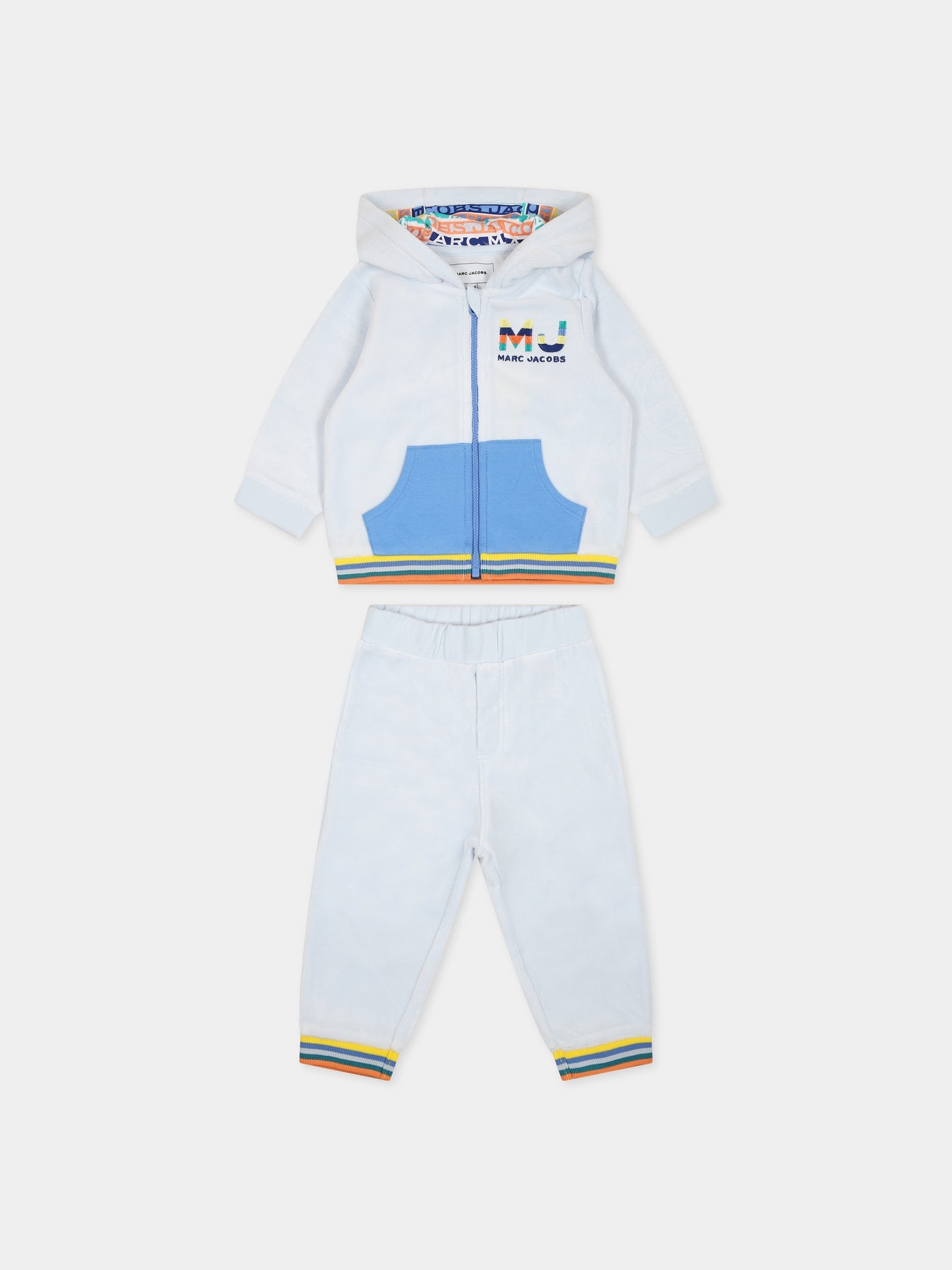 Completo celeste per neonato con logo,Little Marc Jacobs,W98160 791