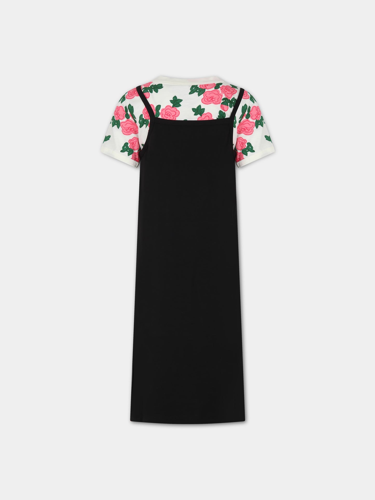 Completo nero per bambina con rose,Mini Rodini,2415010900