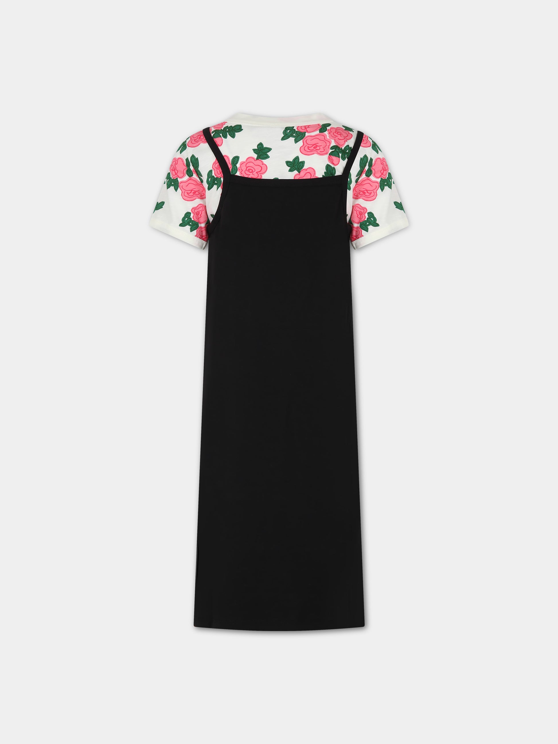 Completo nero per bambina con rose,Mini Rodini,2415010900