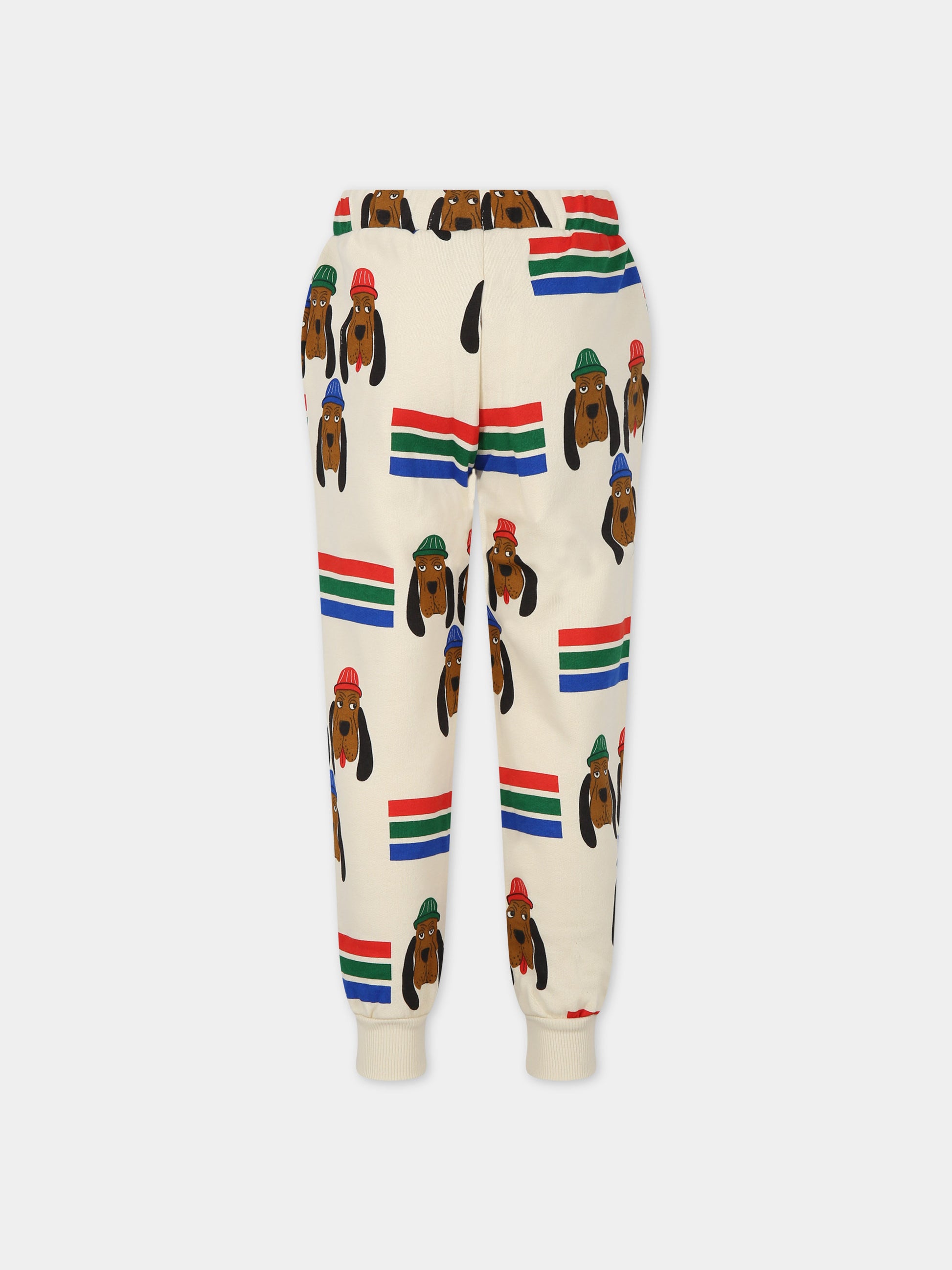 Pantaloni avorio per bambini con cani,Mini Rodini,2413011500