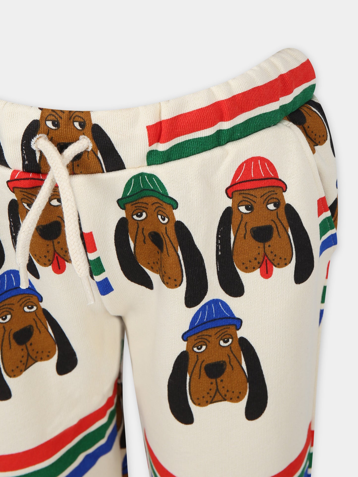 Pantaloni avorio per bambini con cani,Mini Rodini,2413011500