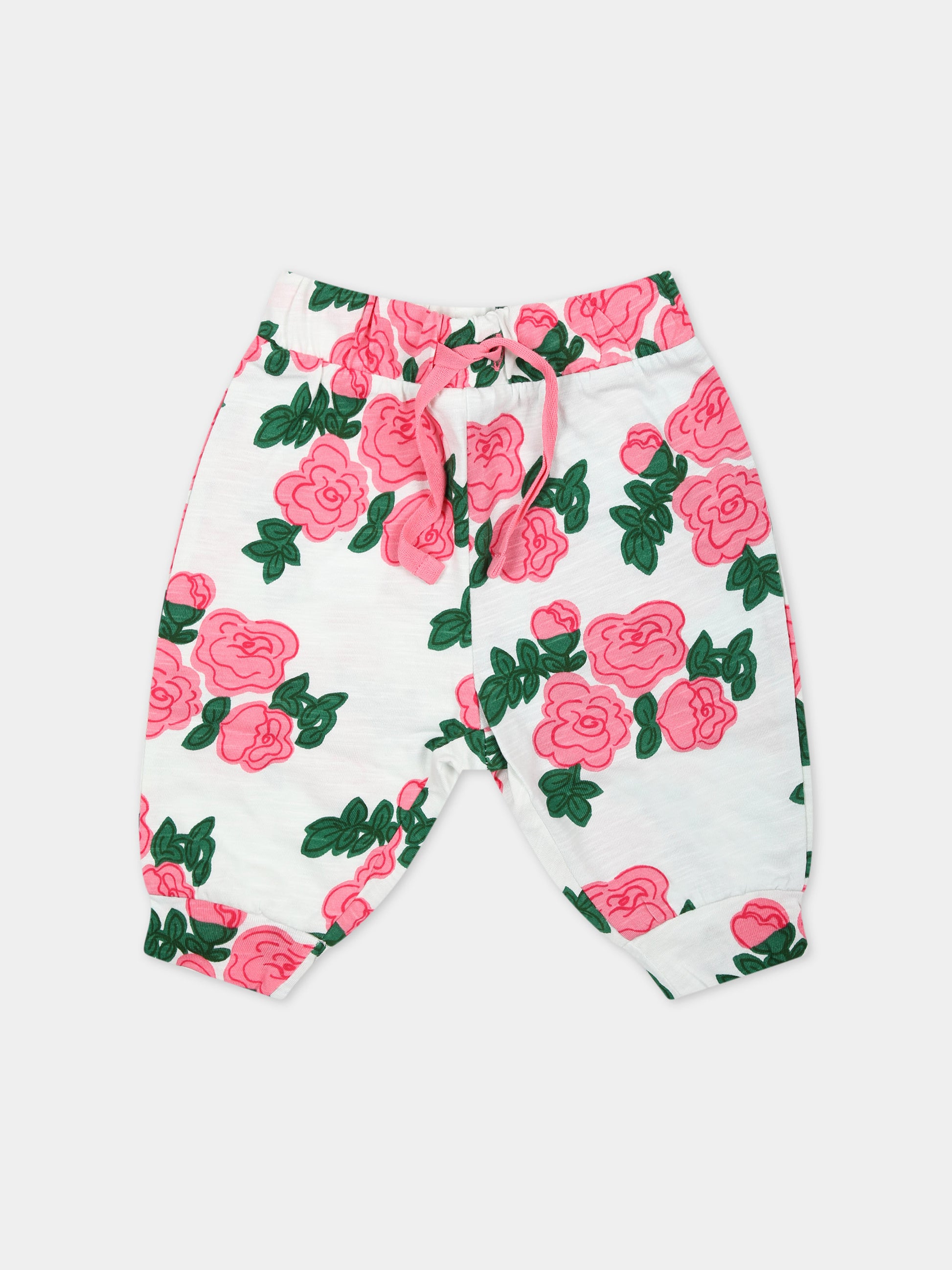 Completo bianco per neonata con rose,Mini Rodini,2414011228