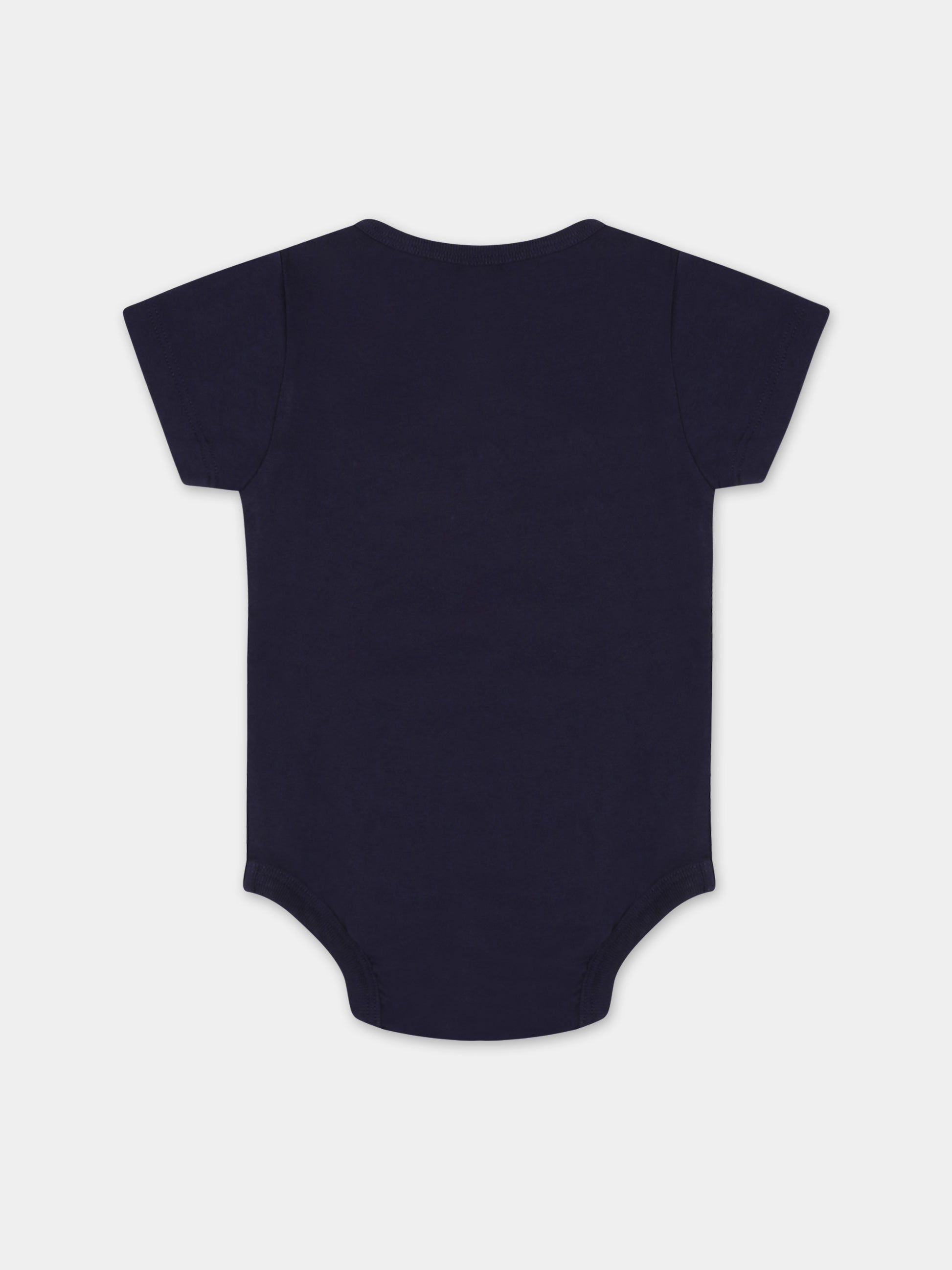 Set blu per neonati con logo e orso,Palm Angels,PB2X009F23JER0014601