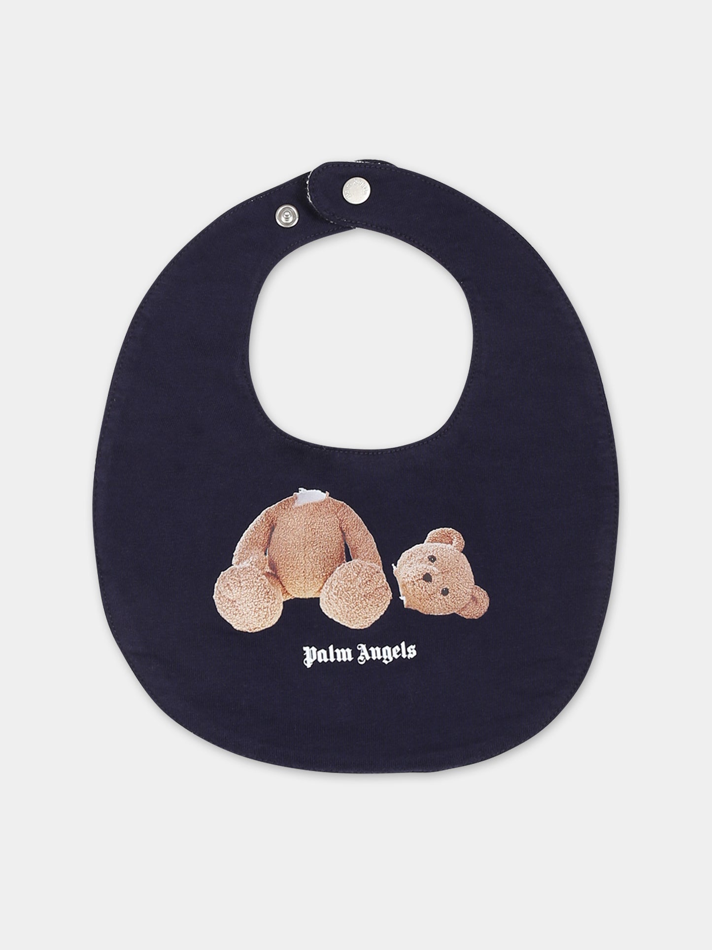 Set blu per neonati con logo e orso,Palm Angels,PB2X009F23JER0014601