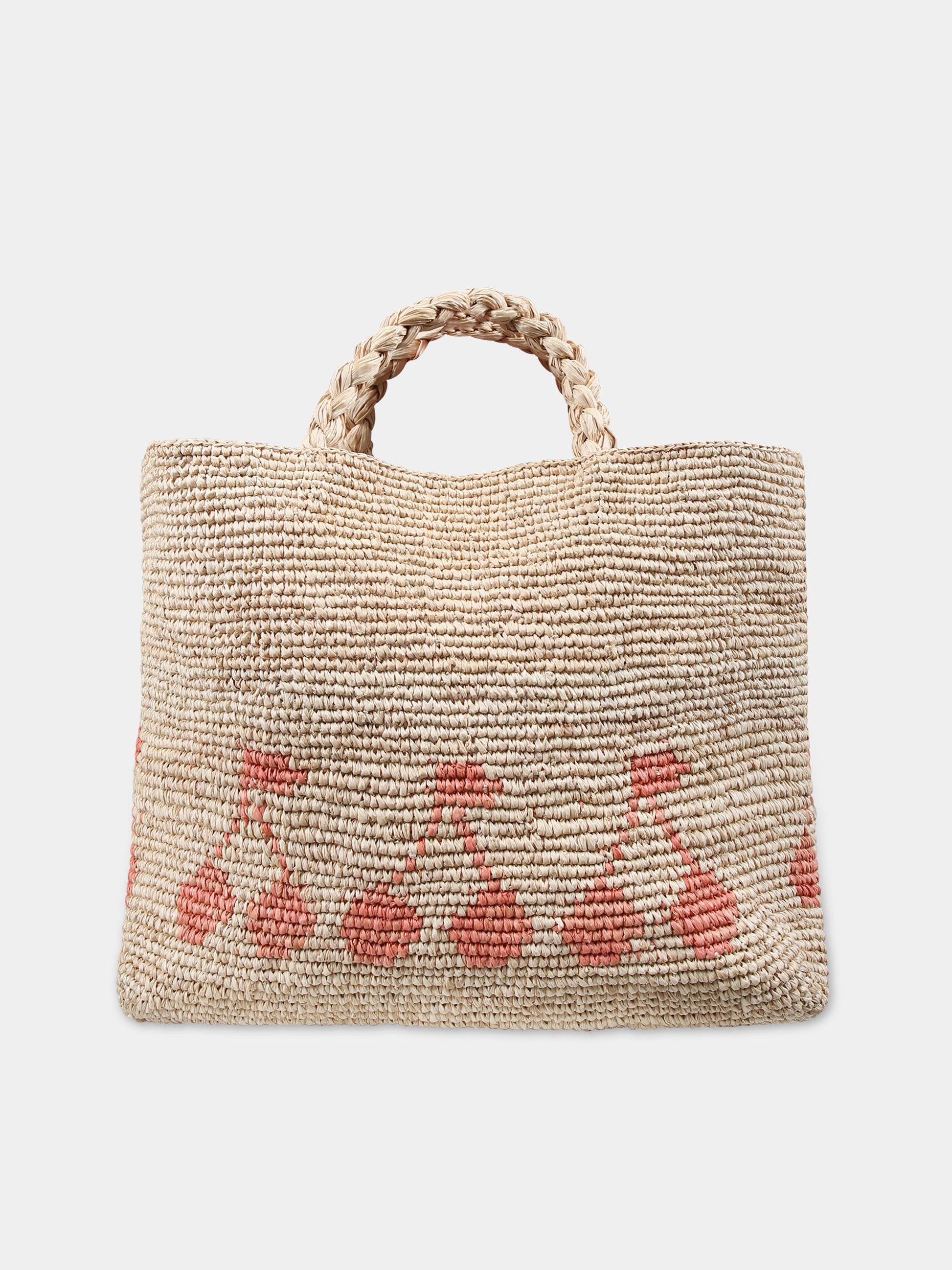 Borsa beige per bambina con stampa ciliegie,Bonpoint,C04GBAW00001 035