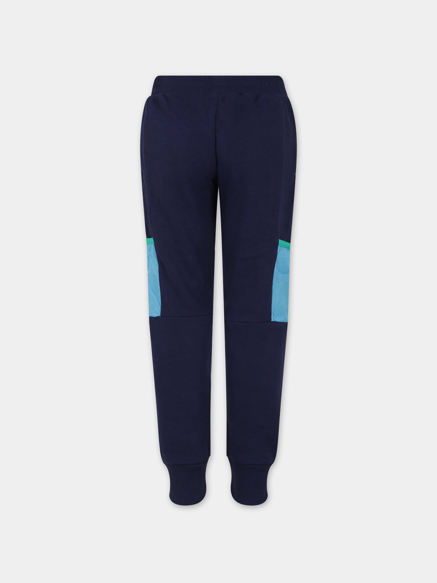 Pantaloni blu per bambino con logo e swoosh,Nike,86L752 U90