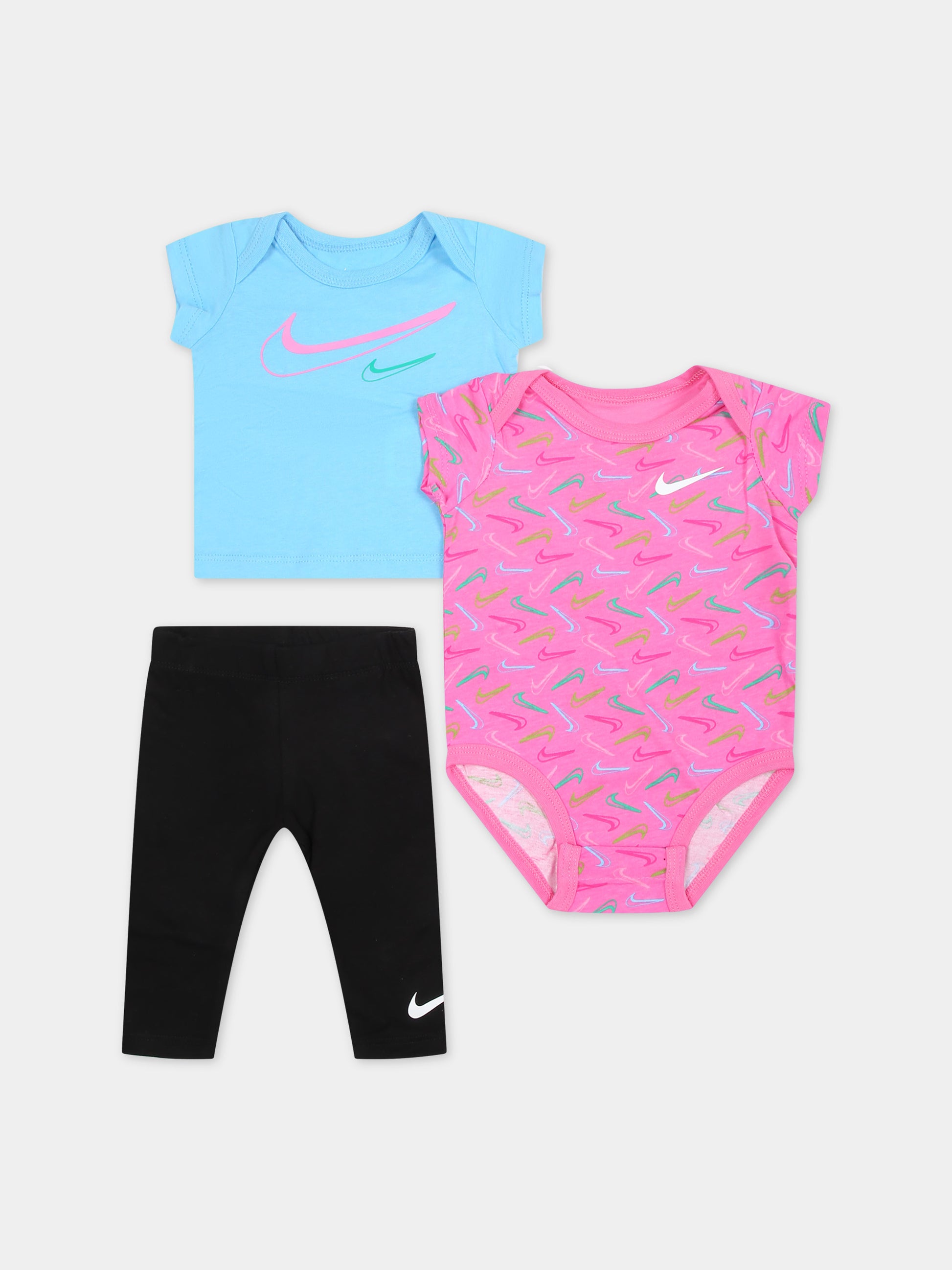 Completo multicolor per neonata con swoosh,Nike,06L846 023