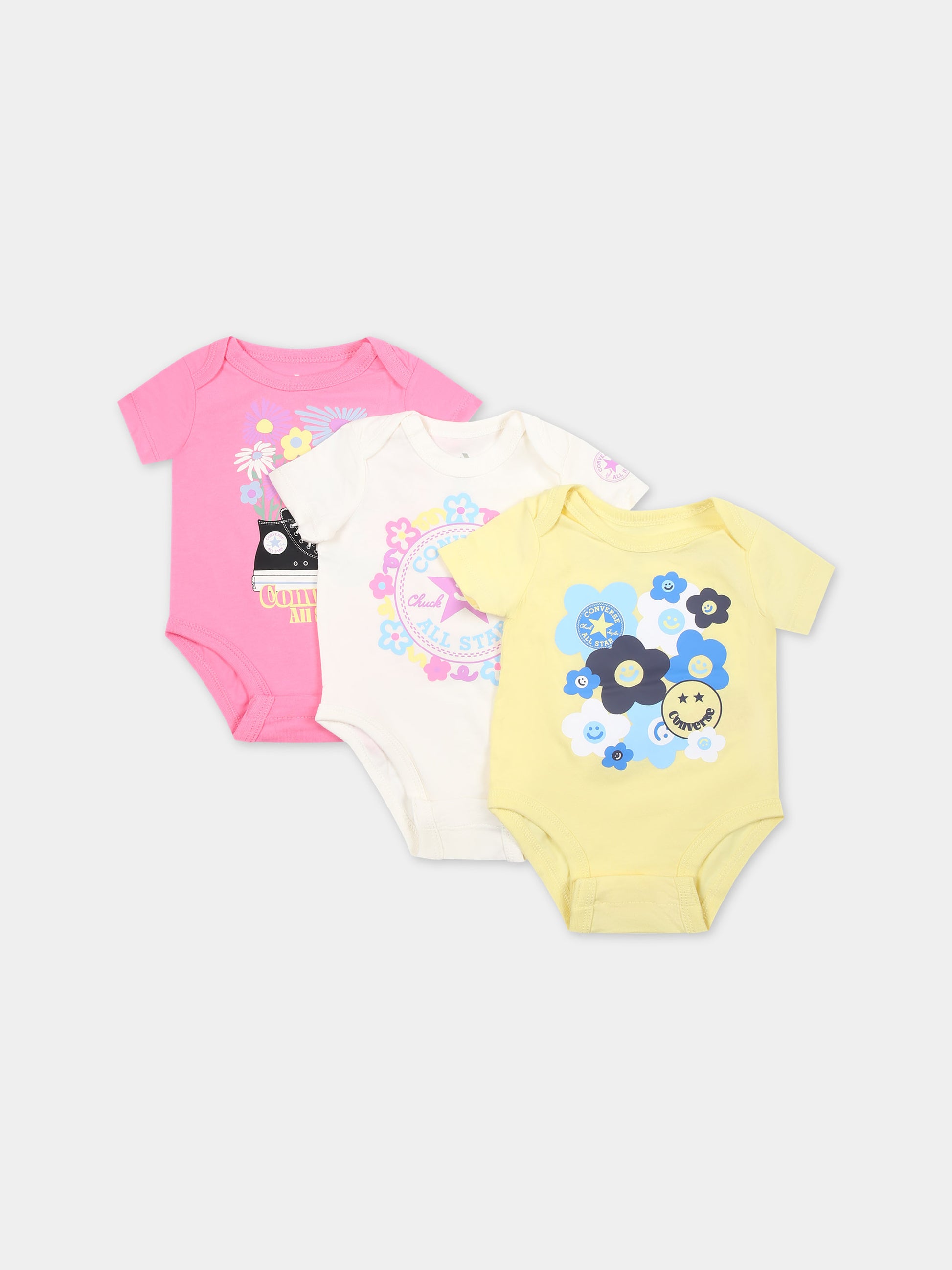 Set multicolor per neonata con logo e stampa,Converse,5CF307 W2Y