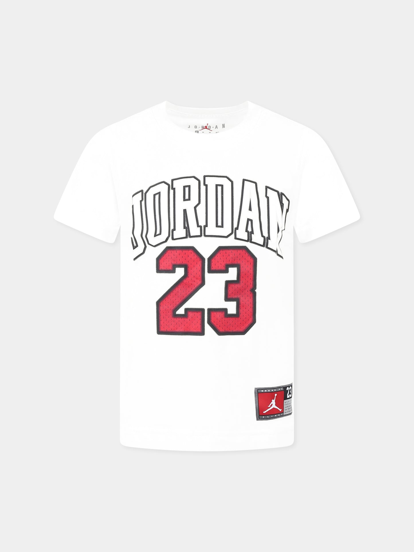 White t-shirt for boy with logo