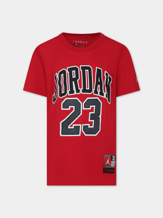 T-shirt bordeaux per bambino con logo,Jordan,95A088 R78